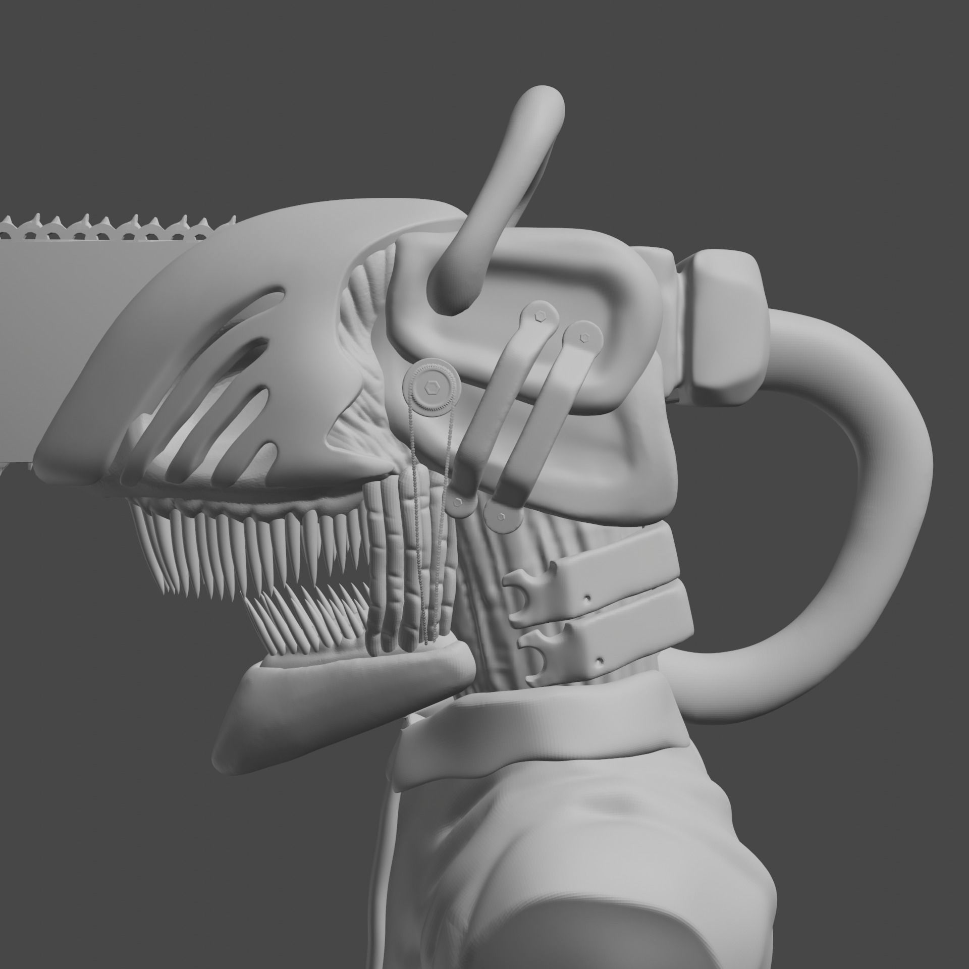 Chainsaw Man Bust 3D Model 3D model_10