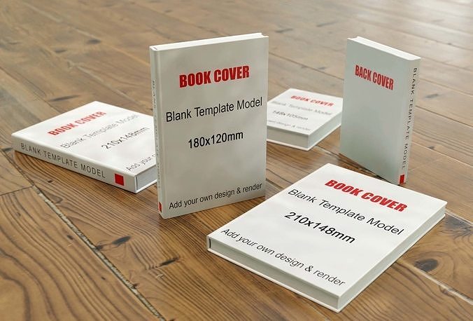 Books - 7 Sizes Blank Book Template Files 3D Model Blender Low-poly 3D model