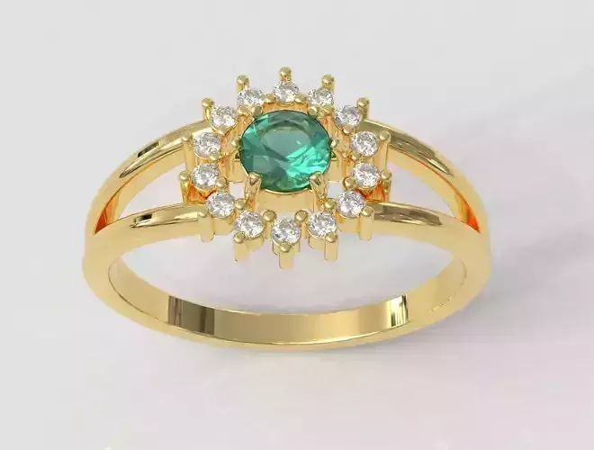 Classic Gemstone Ring 3D print model