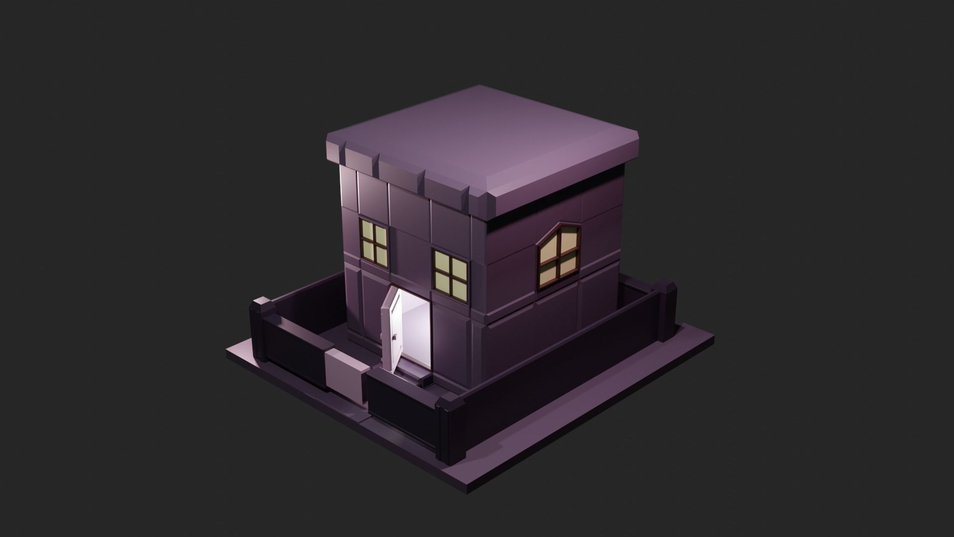 vault house Low-poly 3D model_10