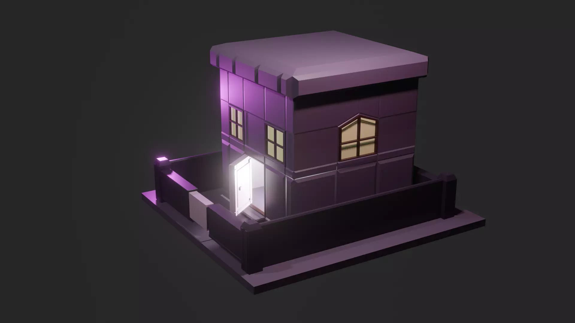 vault house Low-poly 3D model_0