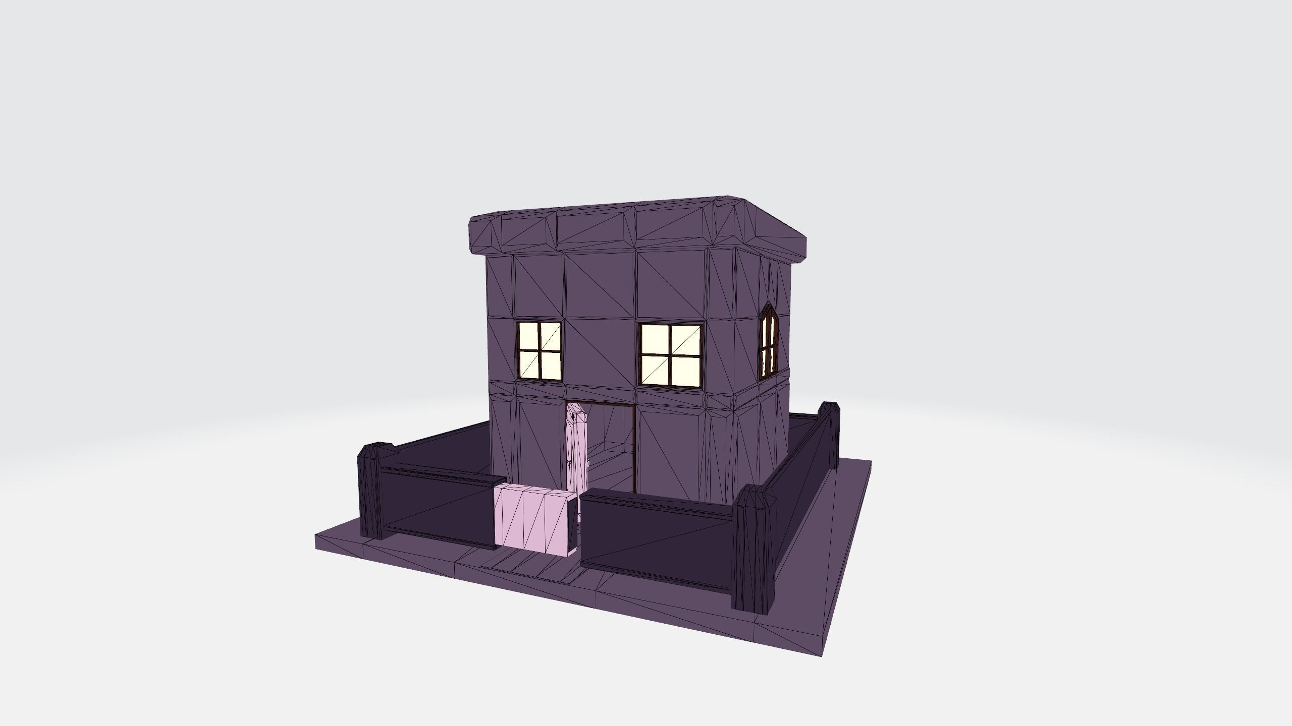 vault house Low-poly 3D model_4