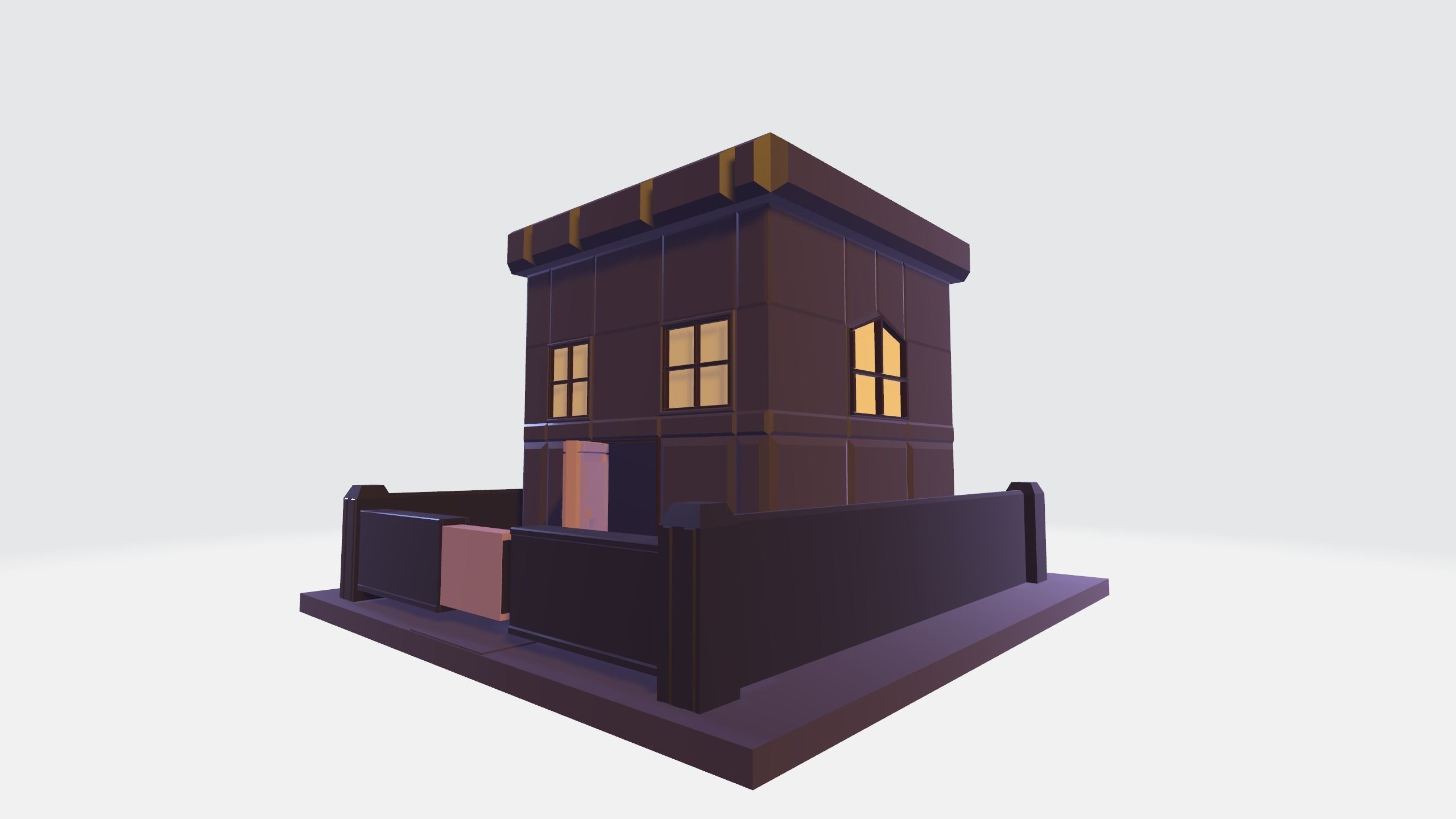 vault house Low-poly 3D model_6