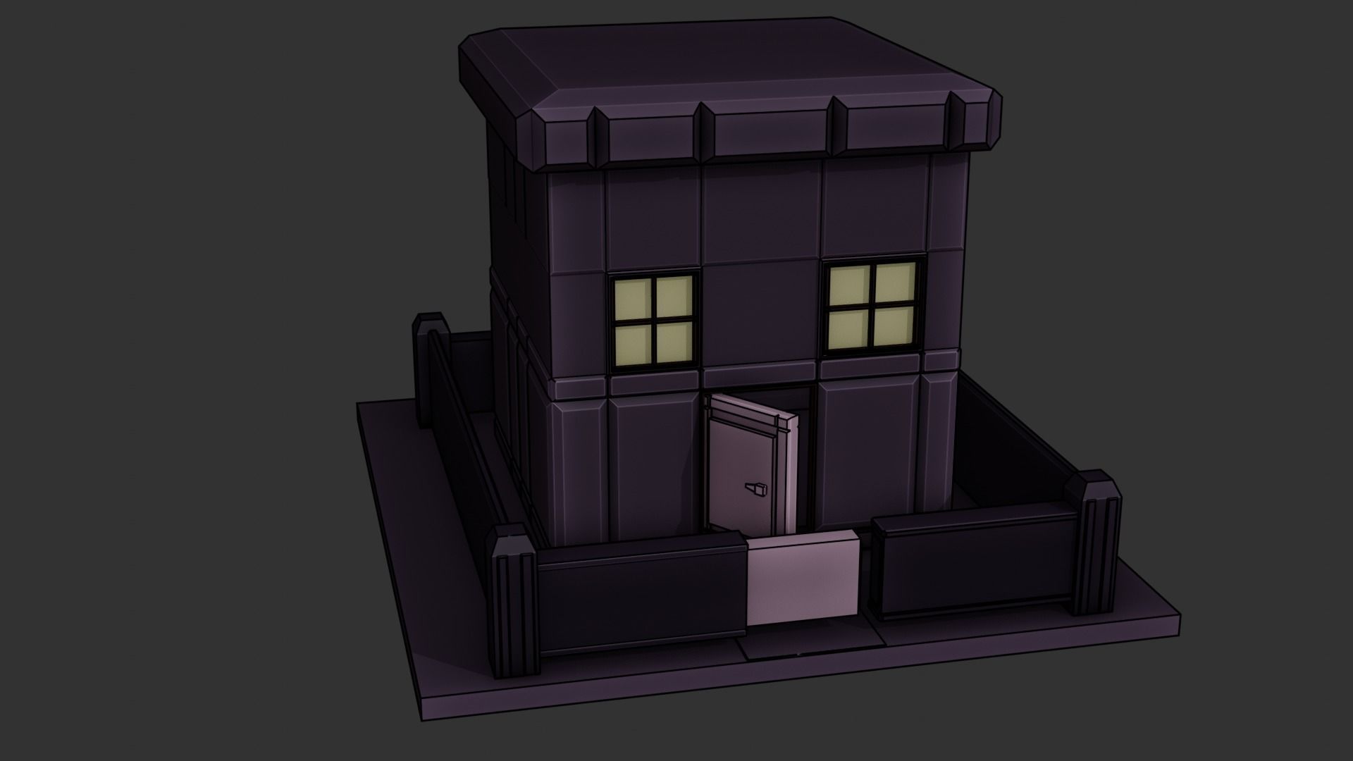 vault house Low-poly 3D model_13