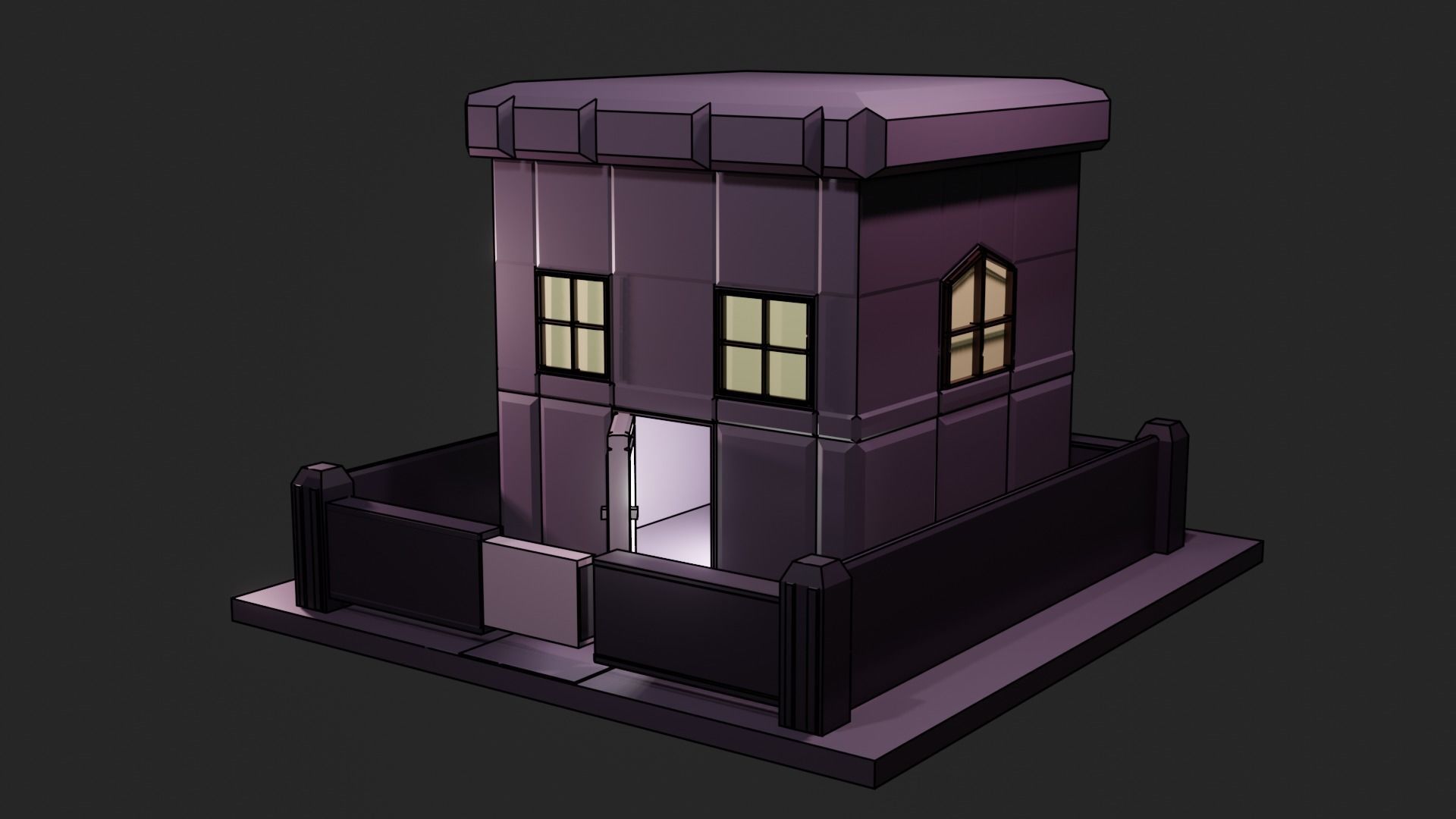 vault house Low-poly 3D model_11