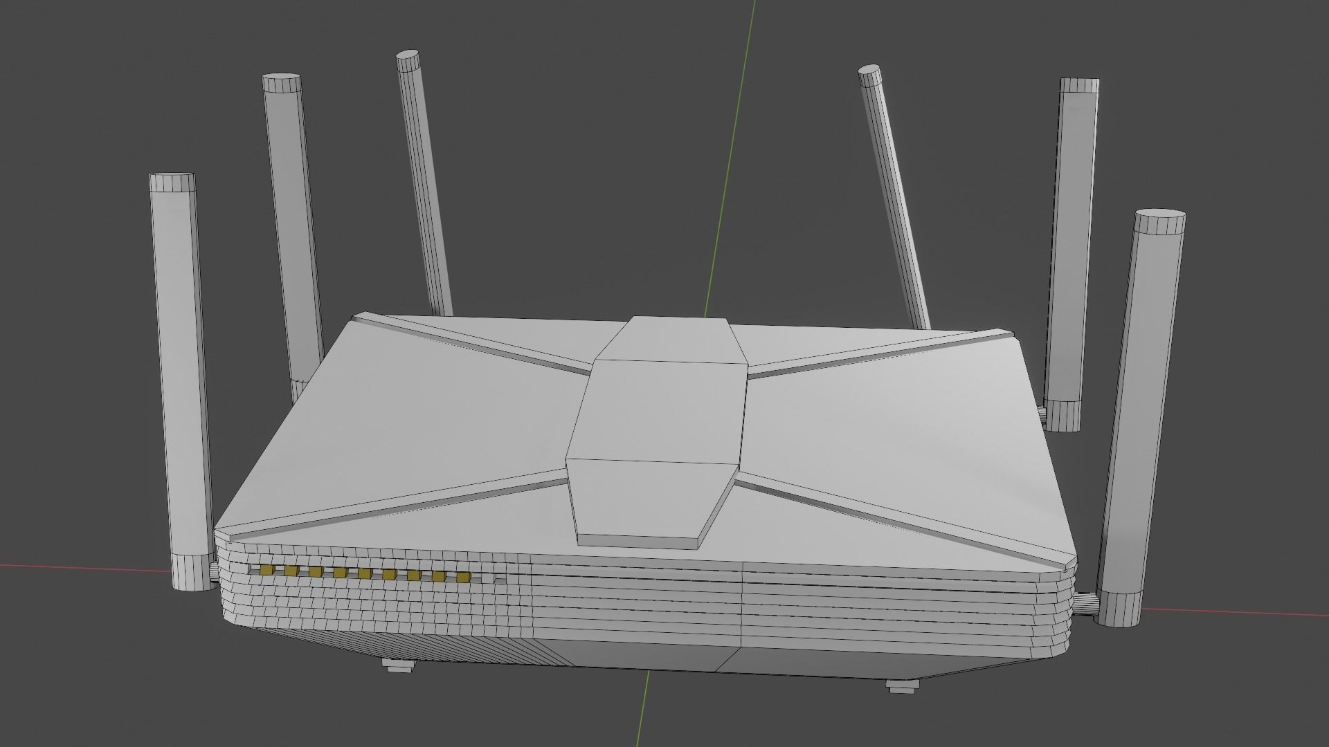 Router wireless Low-poly 3D model_2