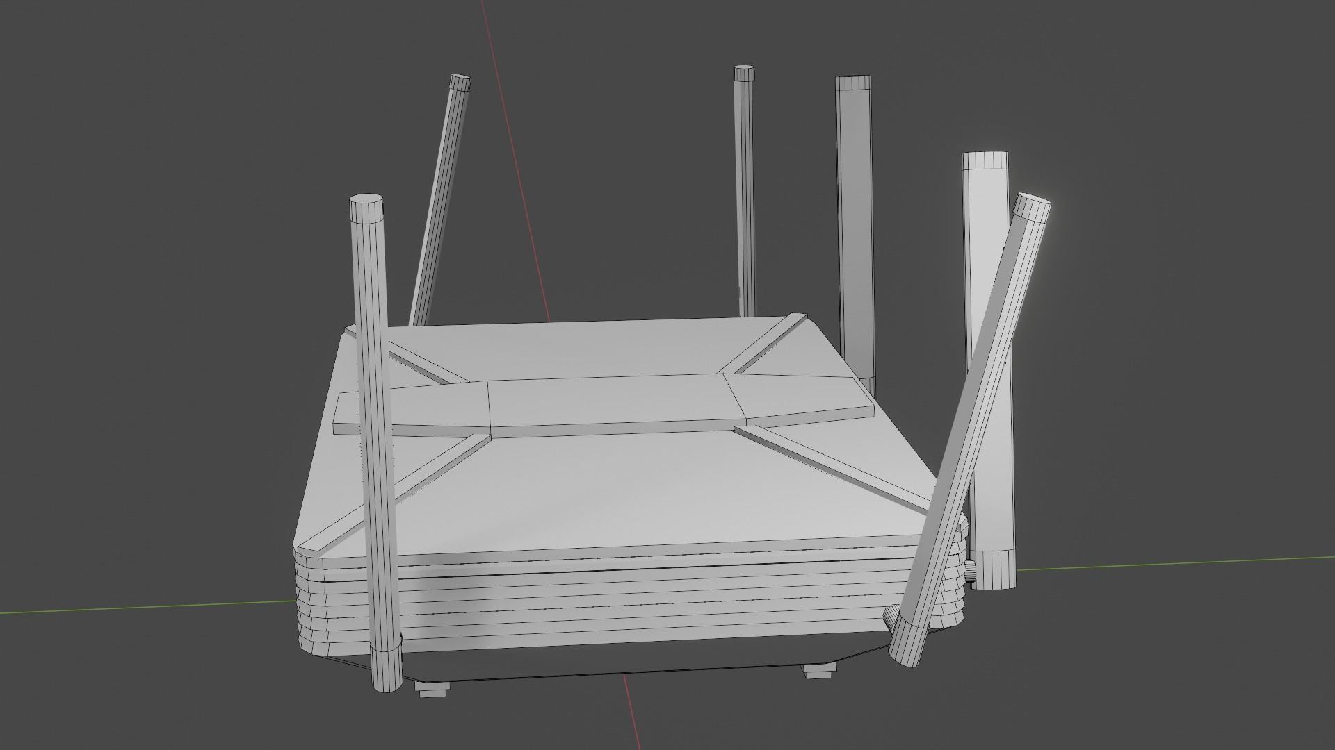 Router wireless Low-poly 3D model_3