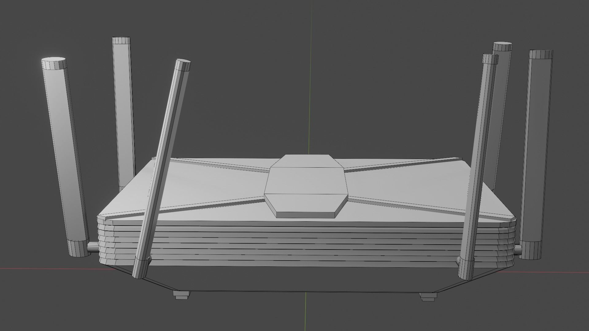 Router wireless Low-poly 3D model_4
