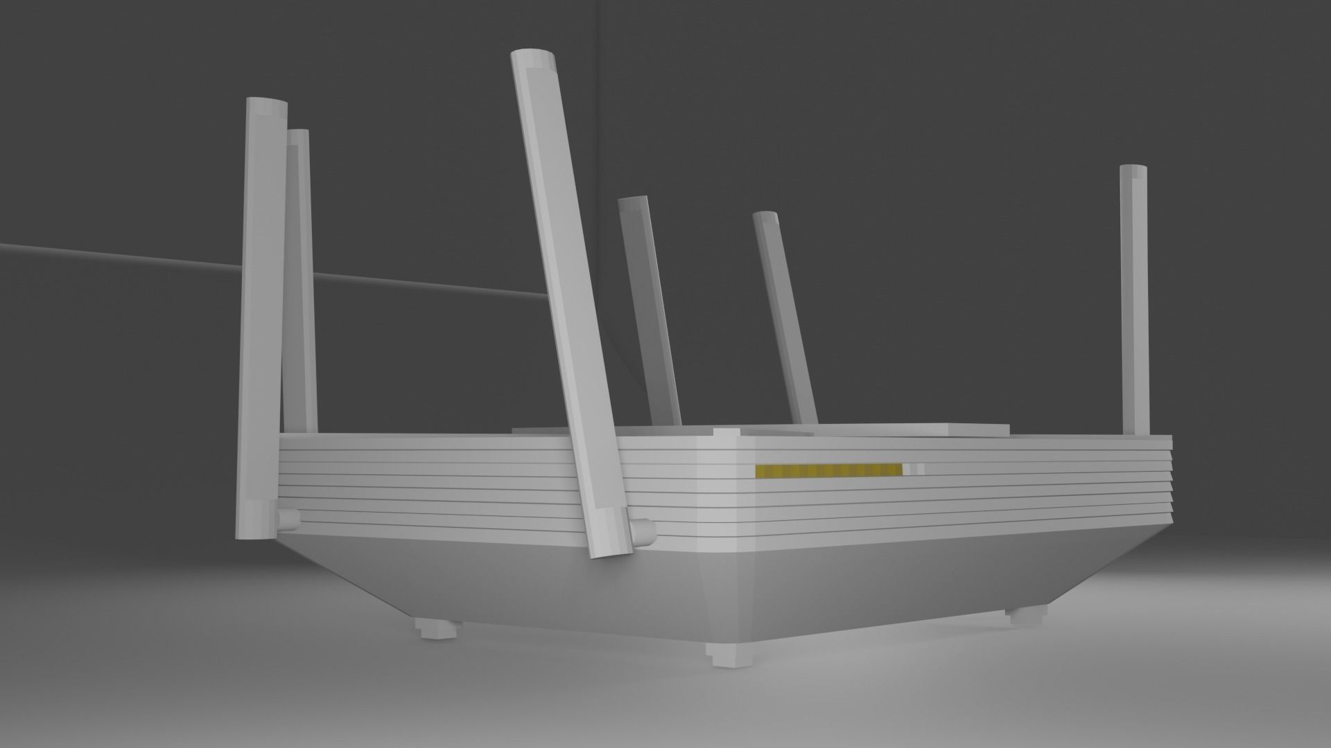 Router wireless Low-poly 3D model_1