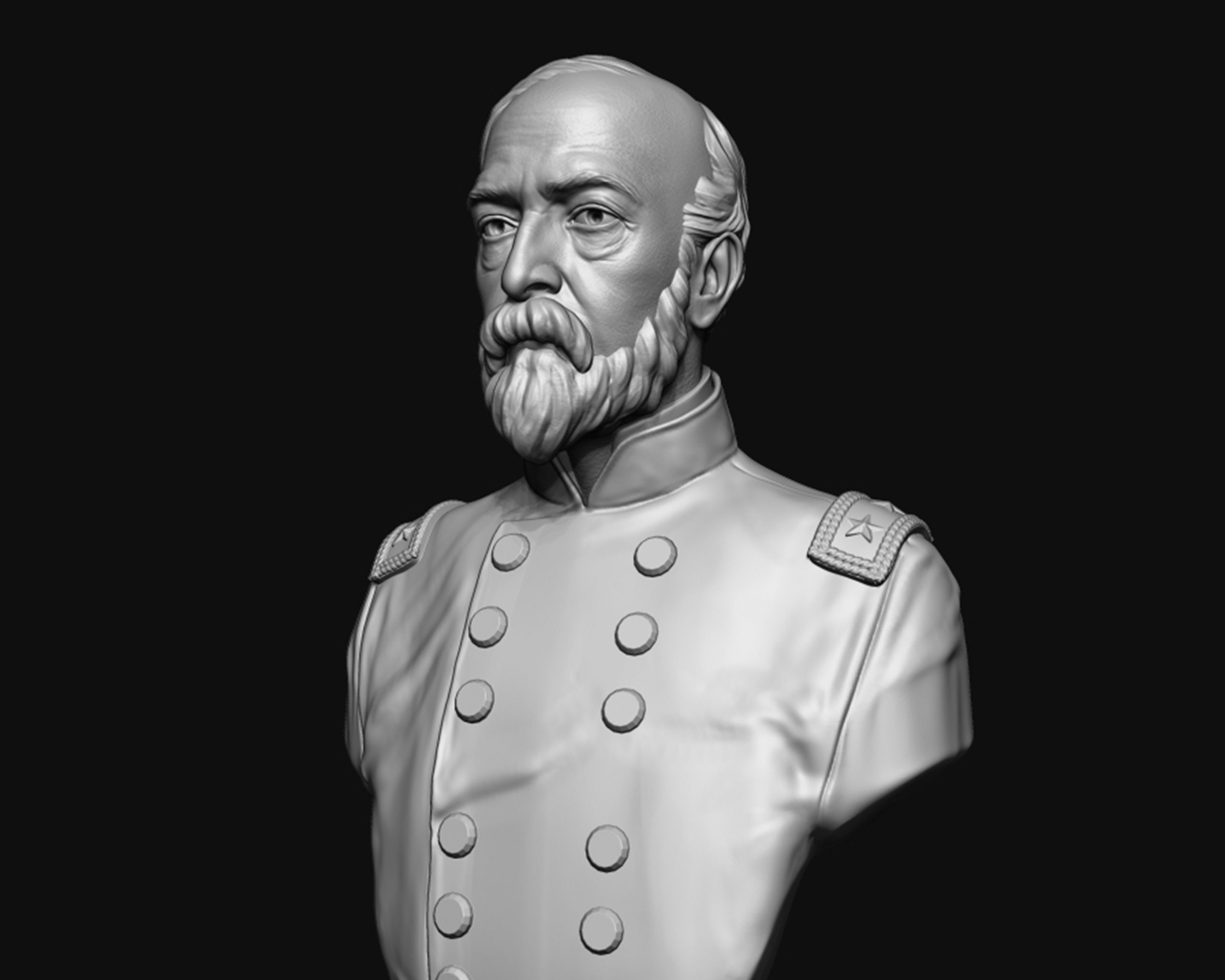 General George Meade bust sculpture 3D print model_3