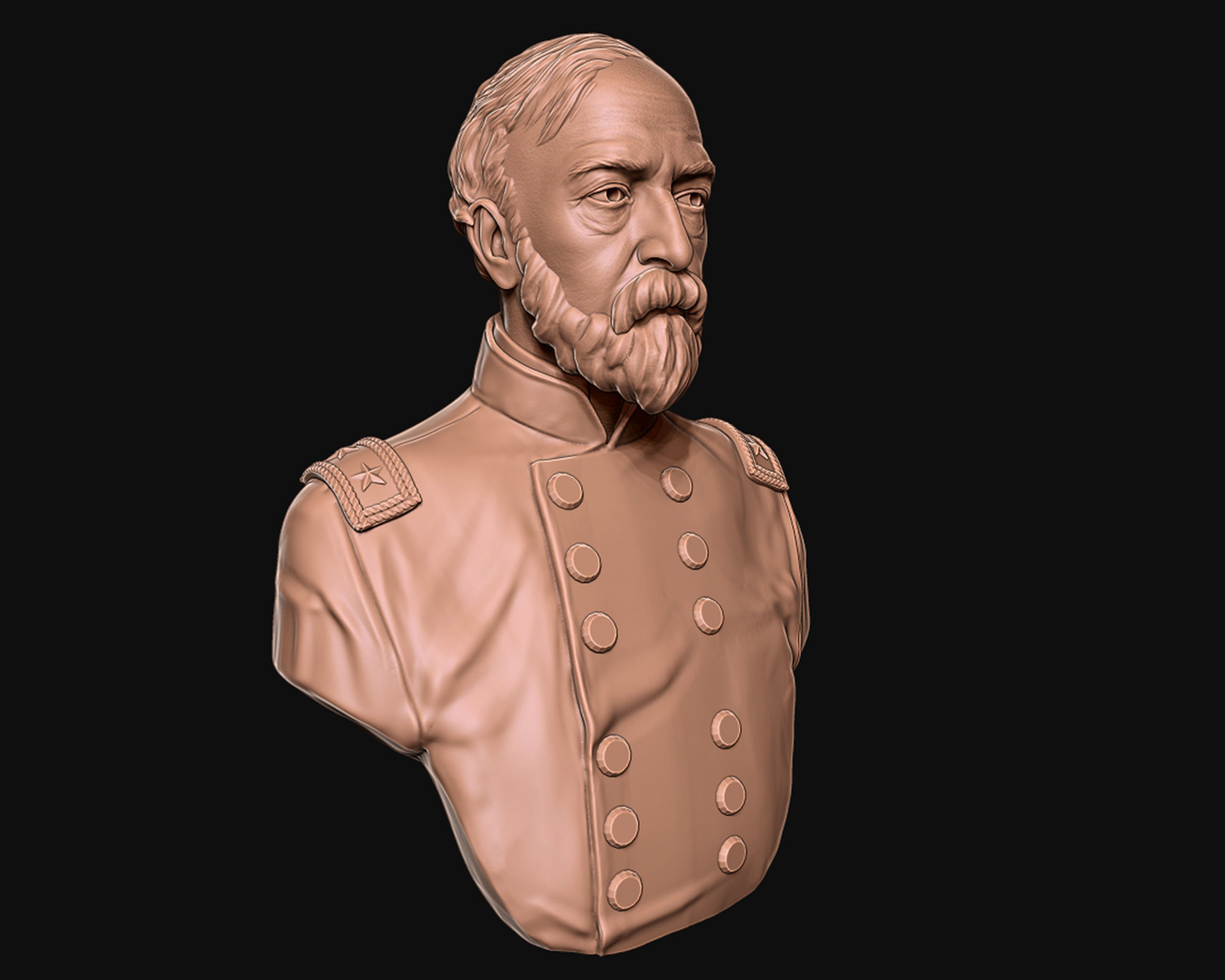 General George Meade bust sculpture 3D print model_12