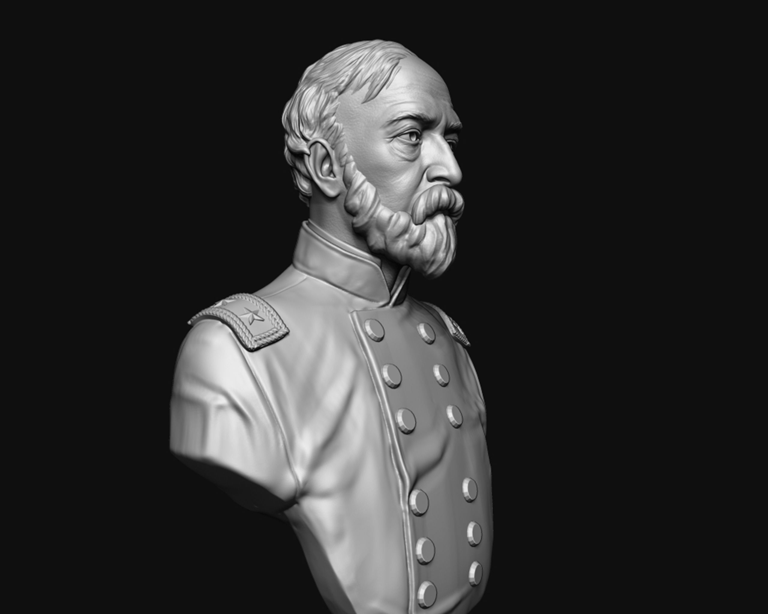 General George Meade bust sculpture 3D print model_5