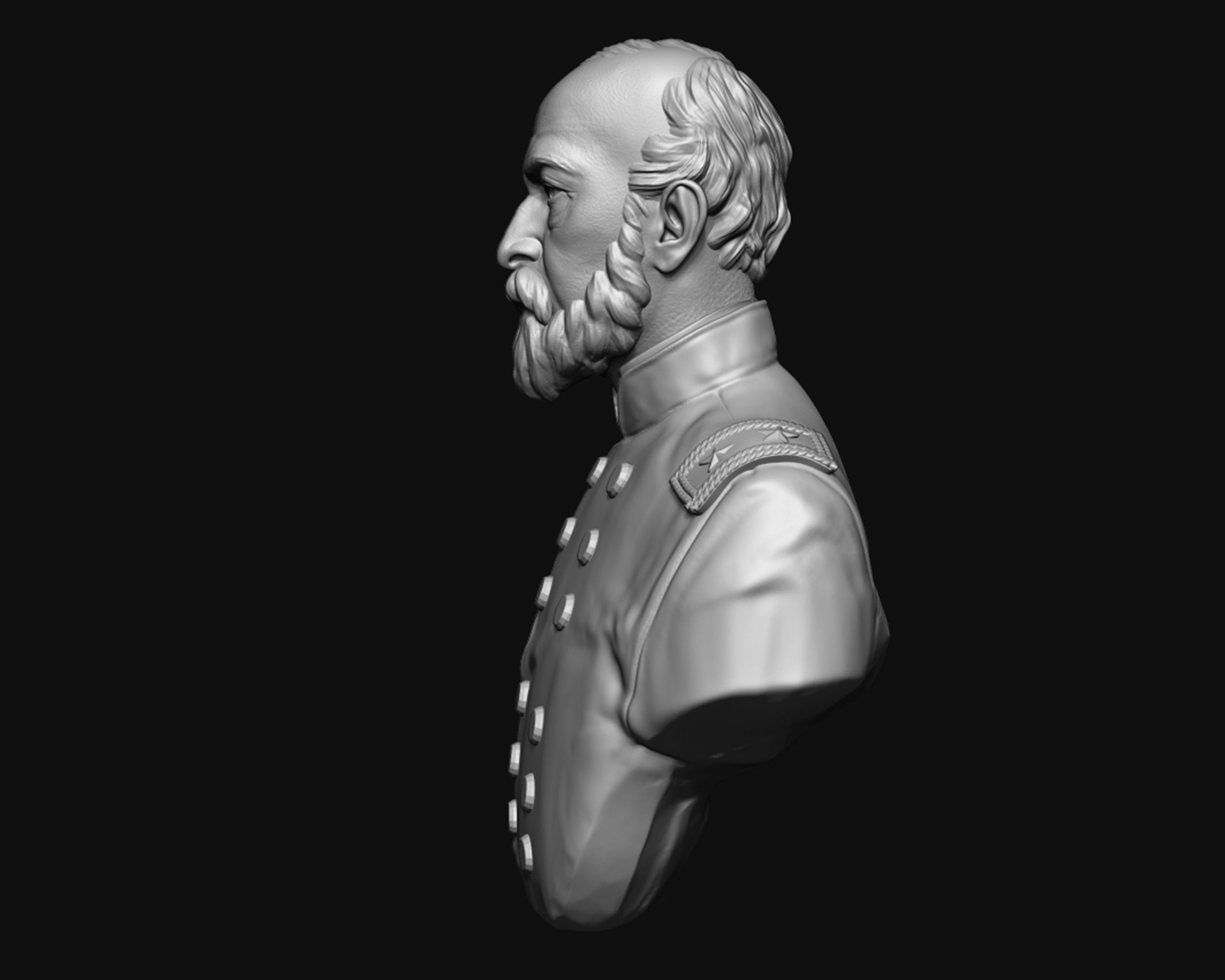 General George Meade bust sculpture 3D print model_9