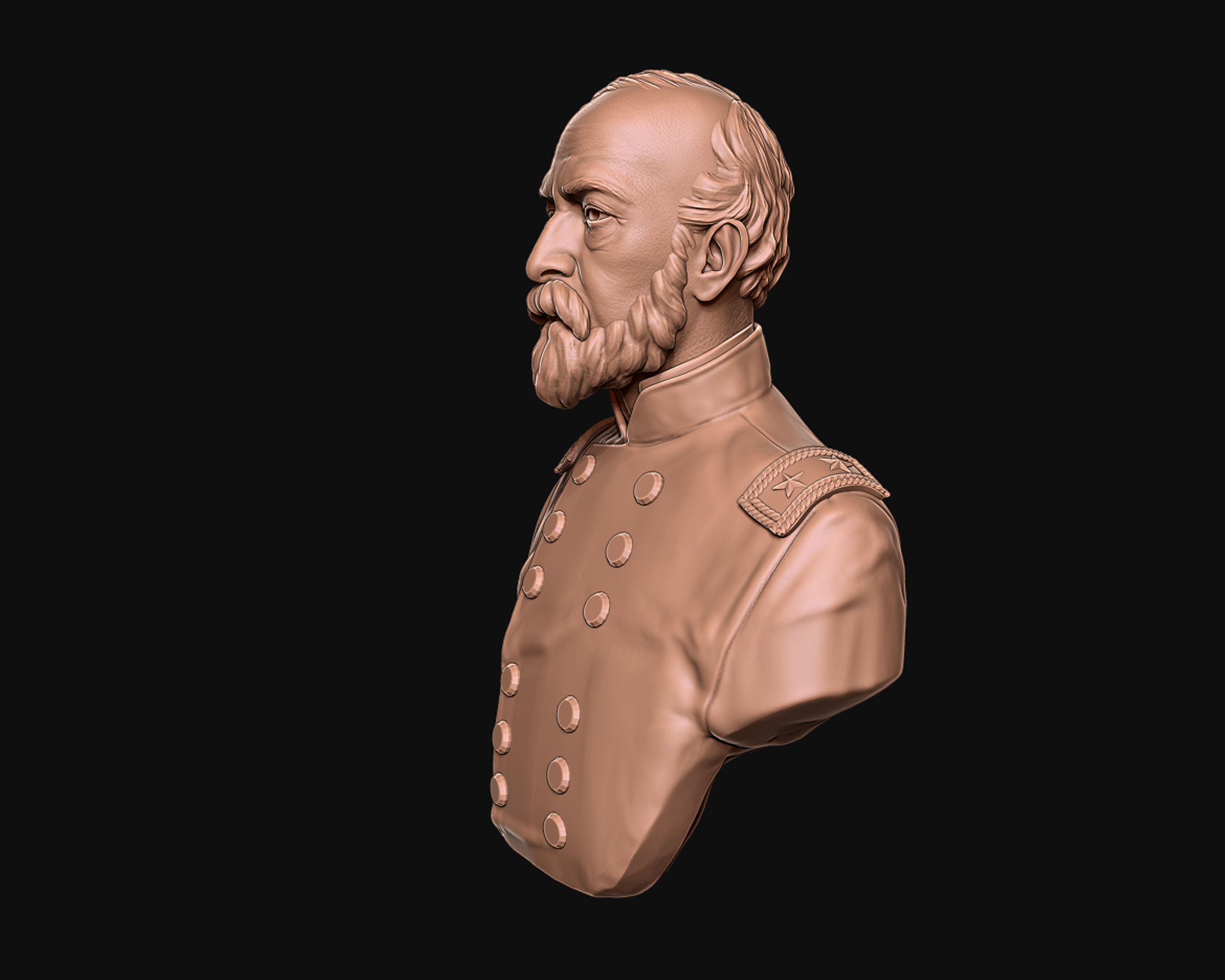 General George Meade bust sculpture 3D print model_16