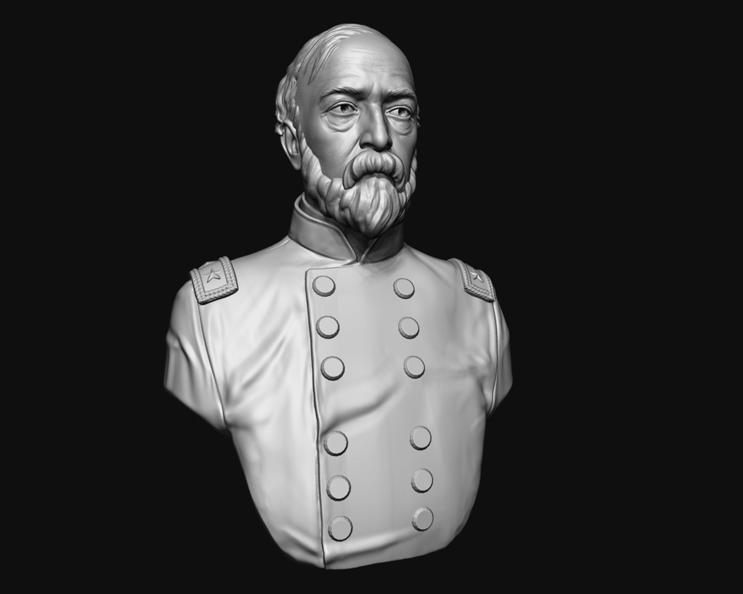 General George Meade bust sculpture 3D print model_10