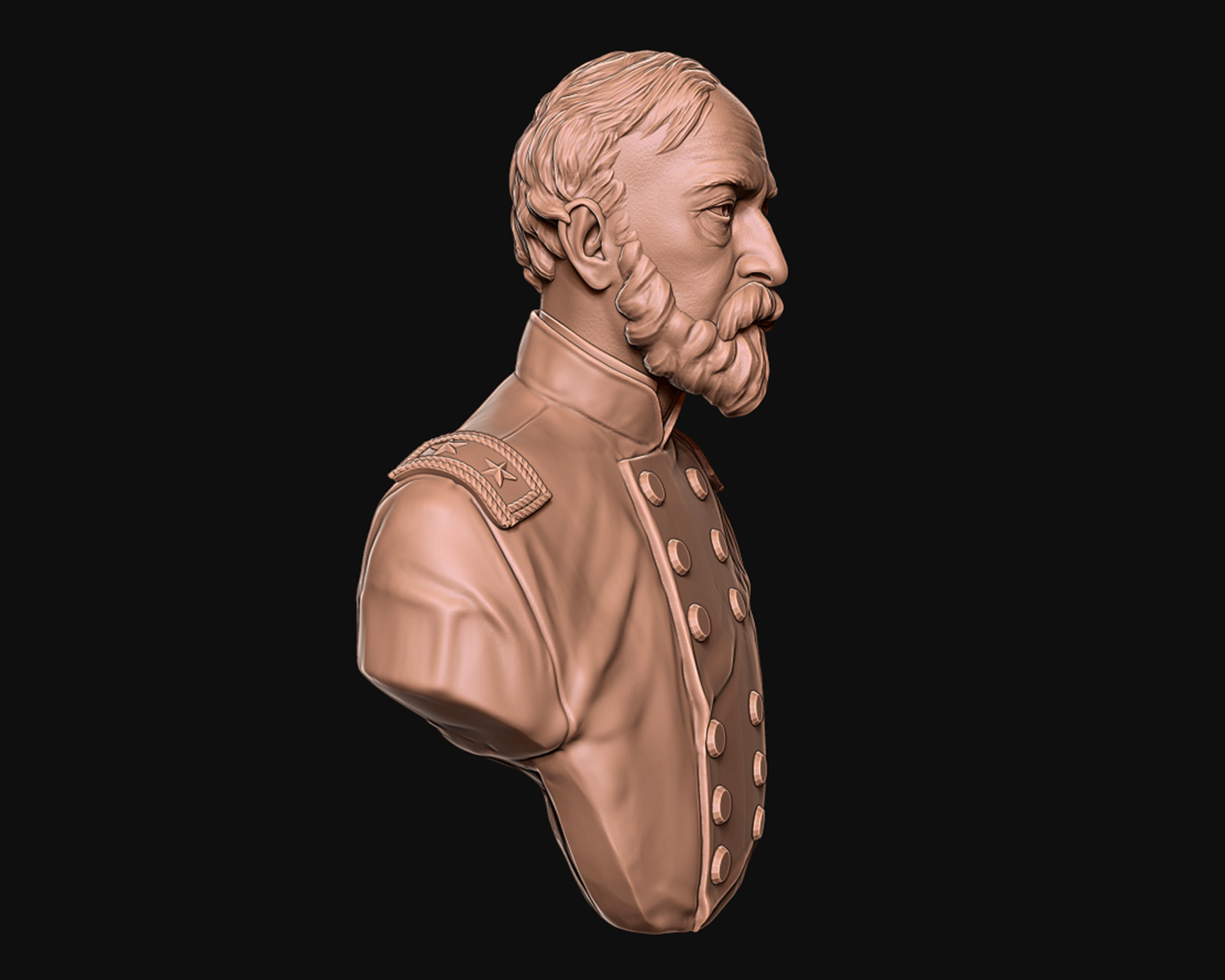 General George Meade bust sculpture 3D print model_13