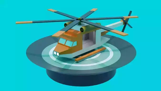 Helicopter Low-poly 3D model