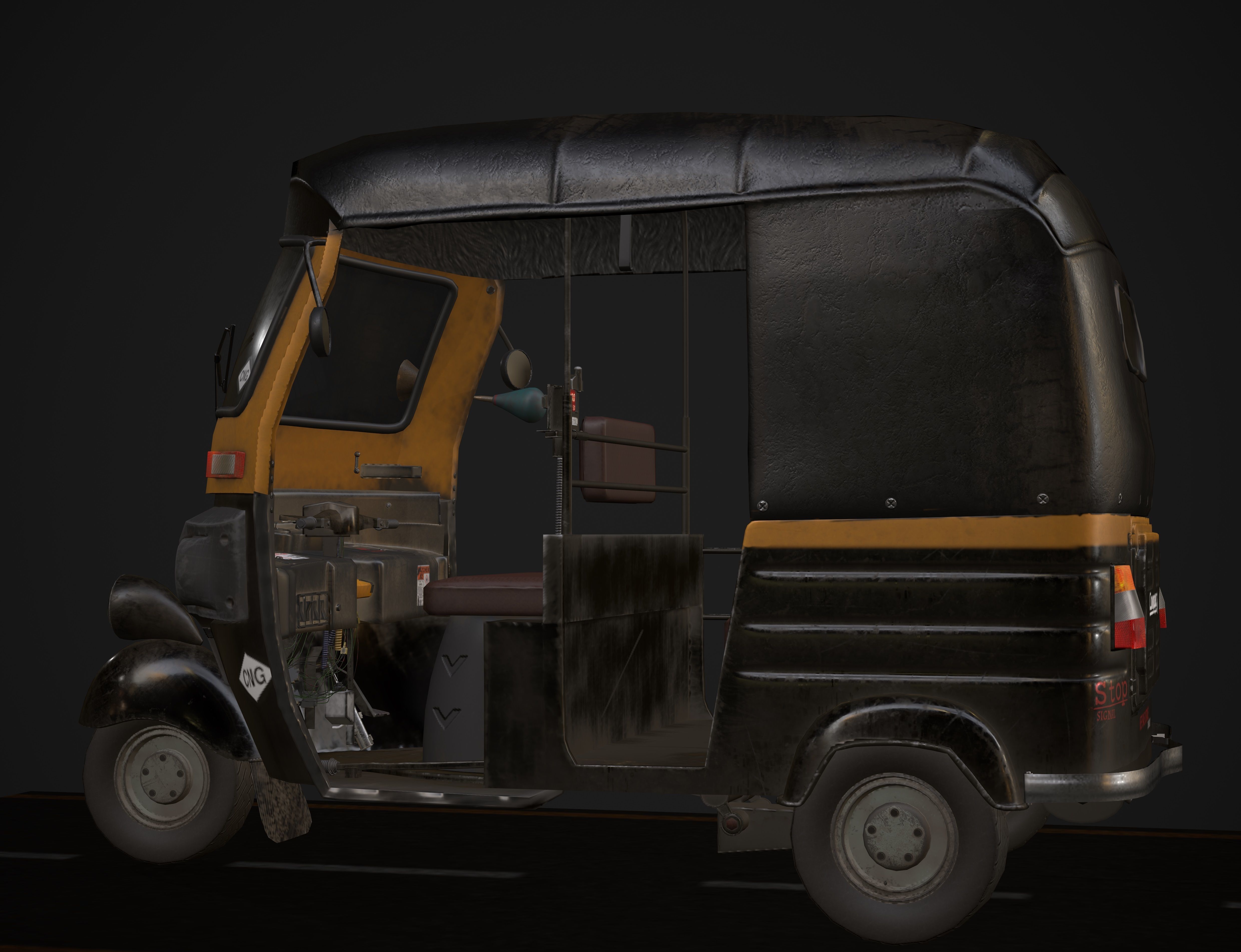 indian Tuk Tuk 3D model_6