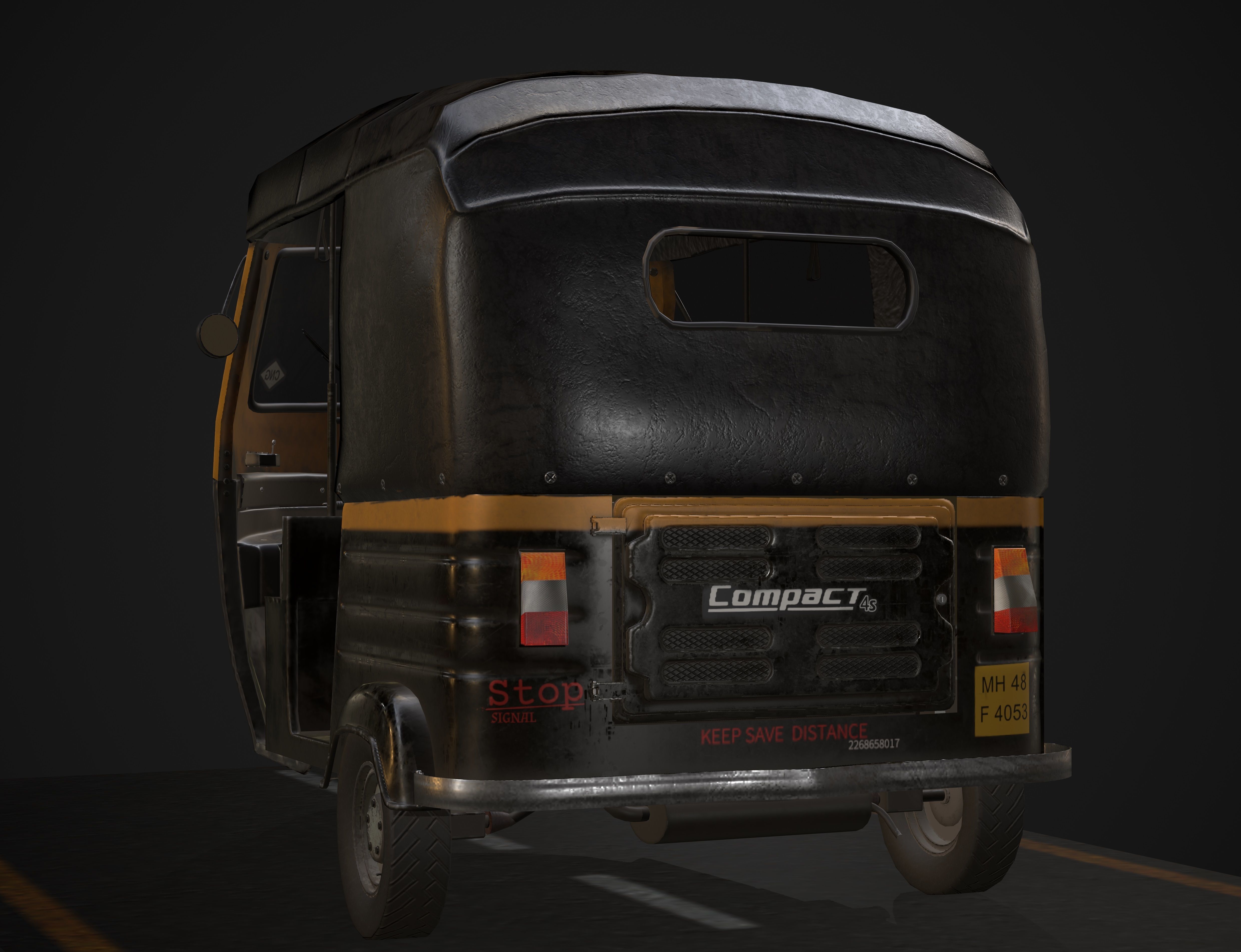 indian Tuk Tuk 3D model_3