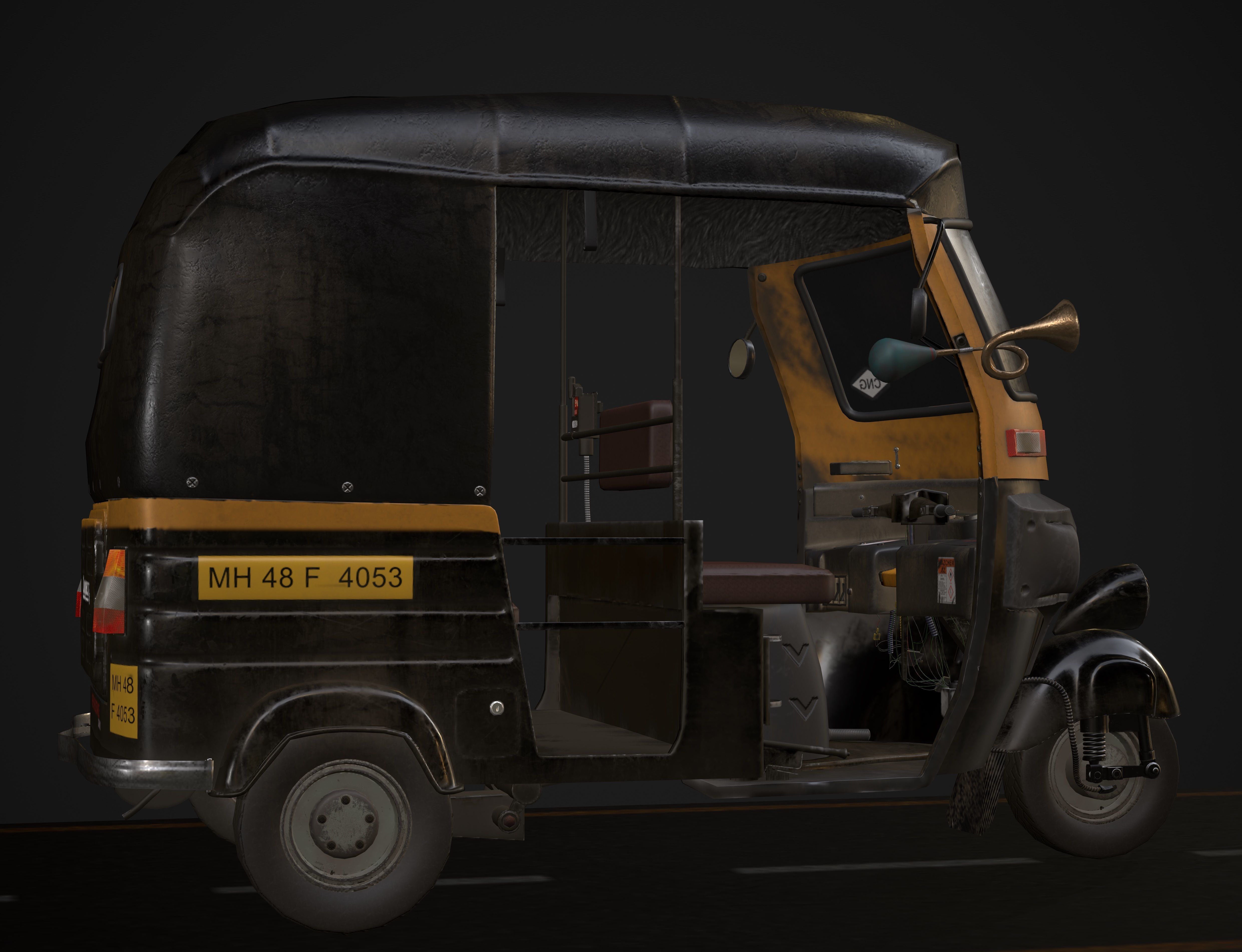 indian Tuk Tuk 3D model_4