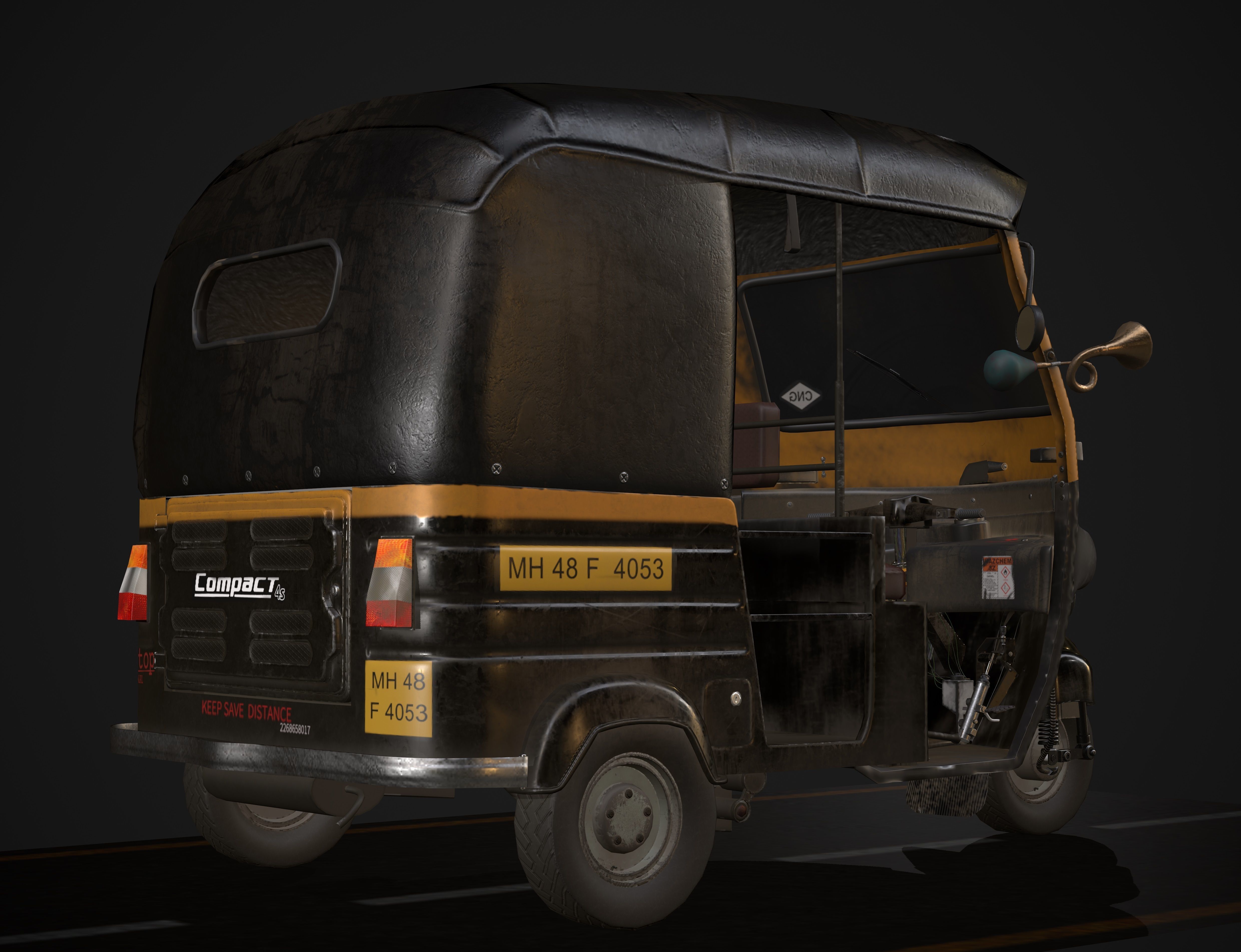 indian Tuk Tuk 3D model_2