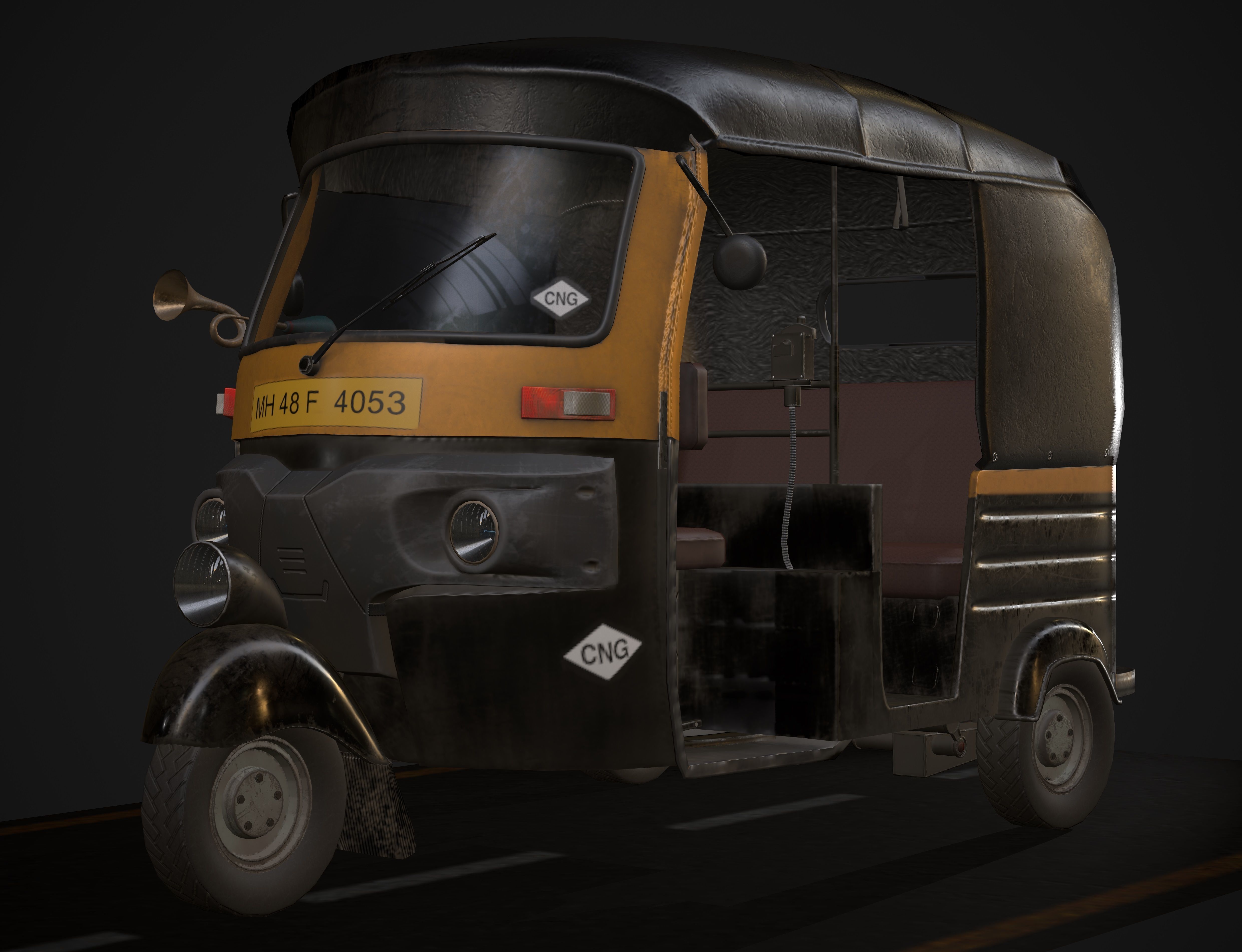 indian Tuk Tuk 3D model_1