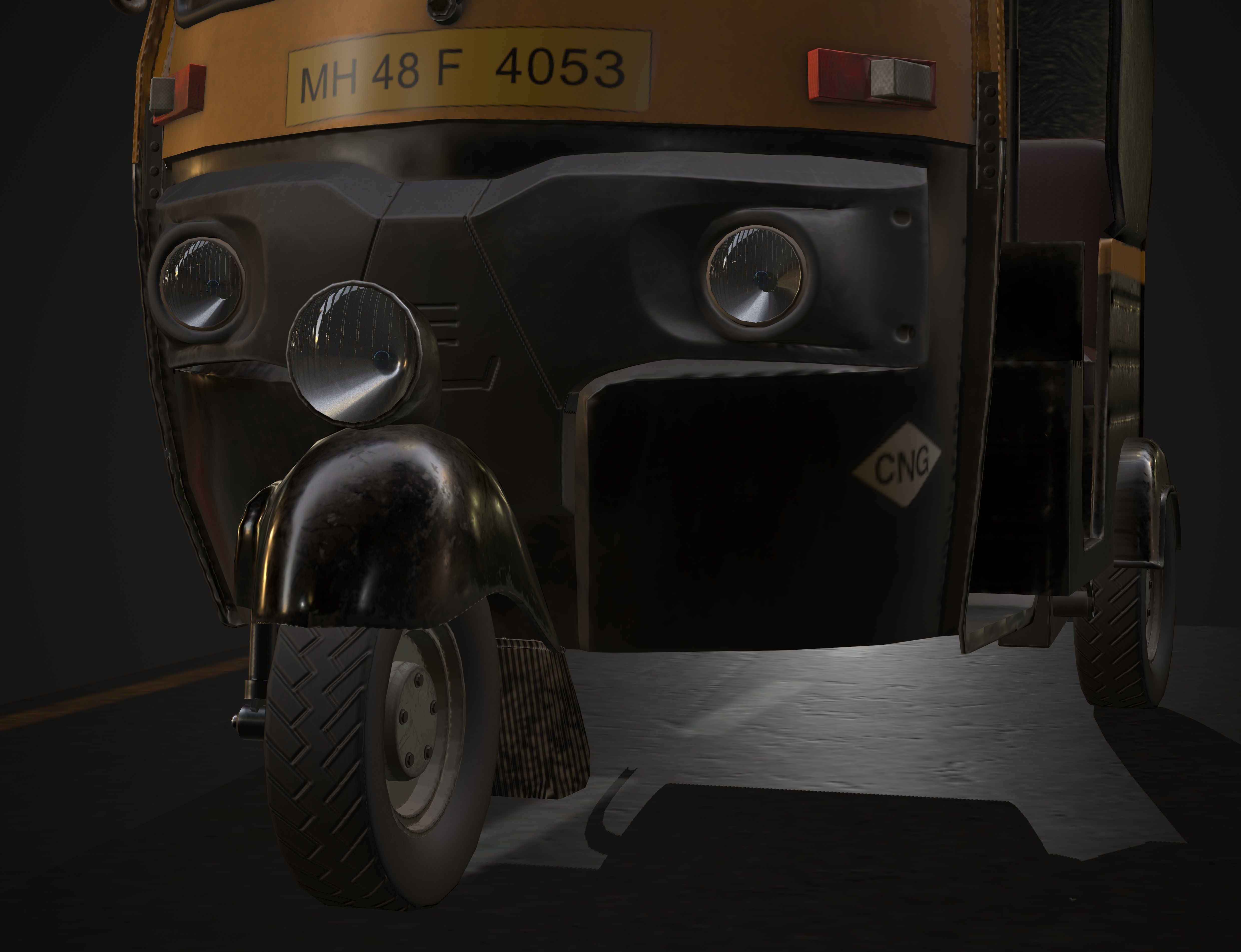 indian Tuk Tuk 3D model_7