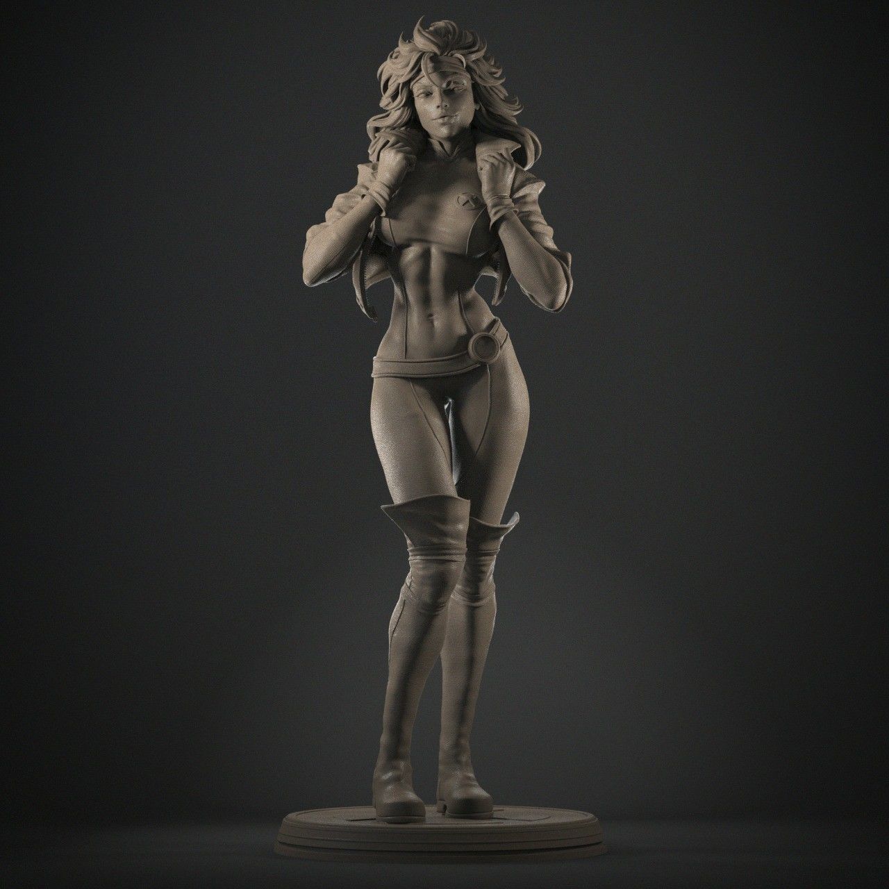 Rogue 3D Print statue of female superhero 3D print model_6