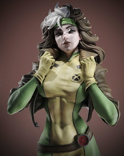 Rogue 3D Print statue of female superhero 3D print model