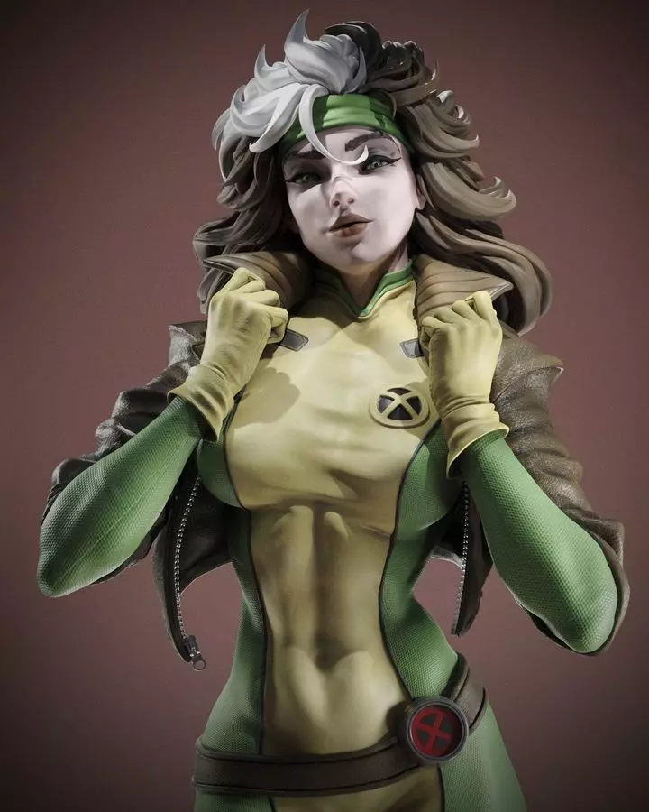 Rogue 3D Print statue of female superhero 3D print model_0