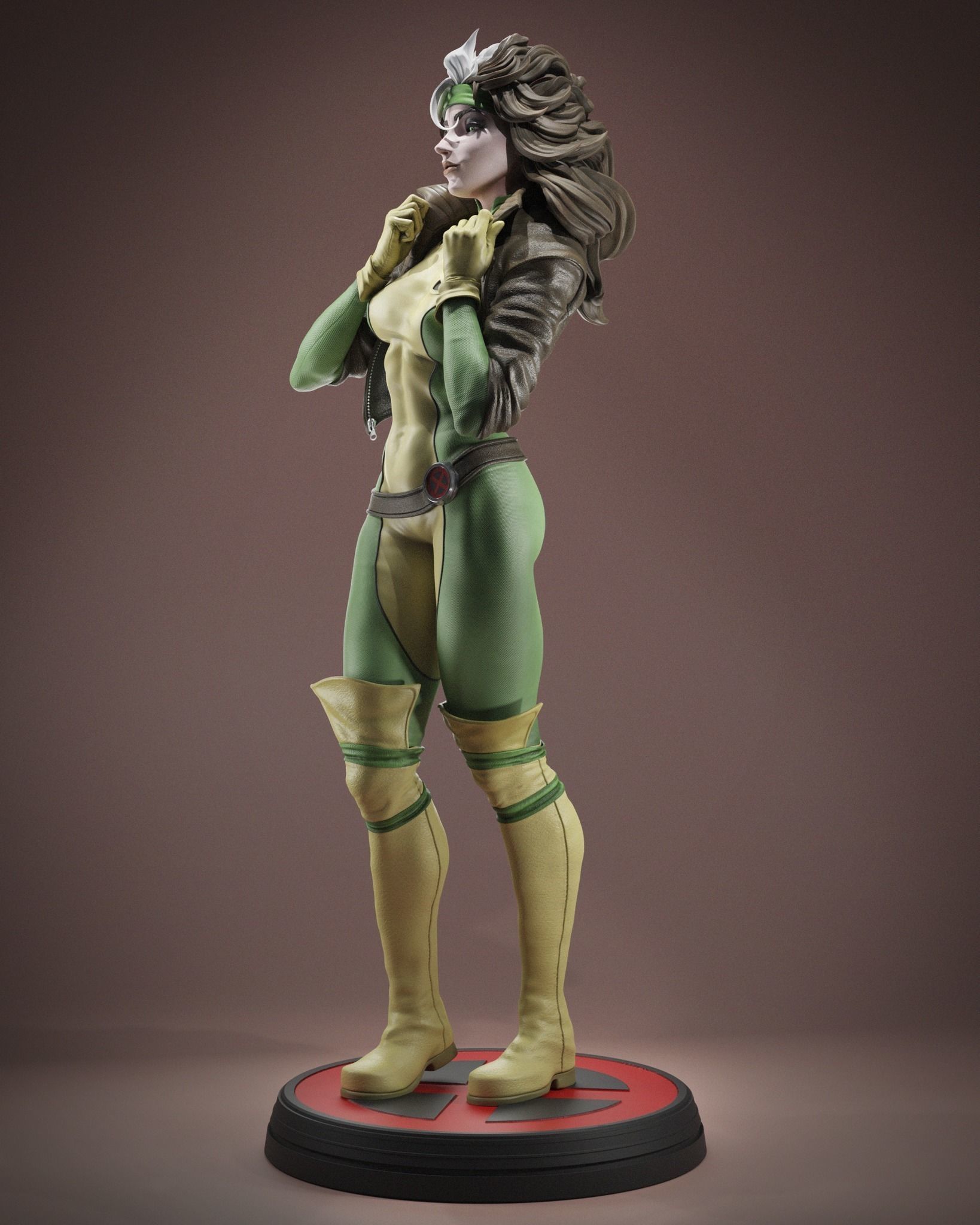 Rogue 3D Print statue of female superhero 3D print model_2