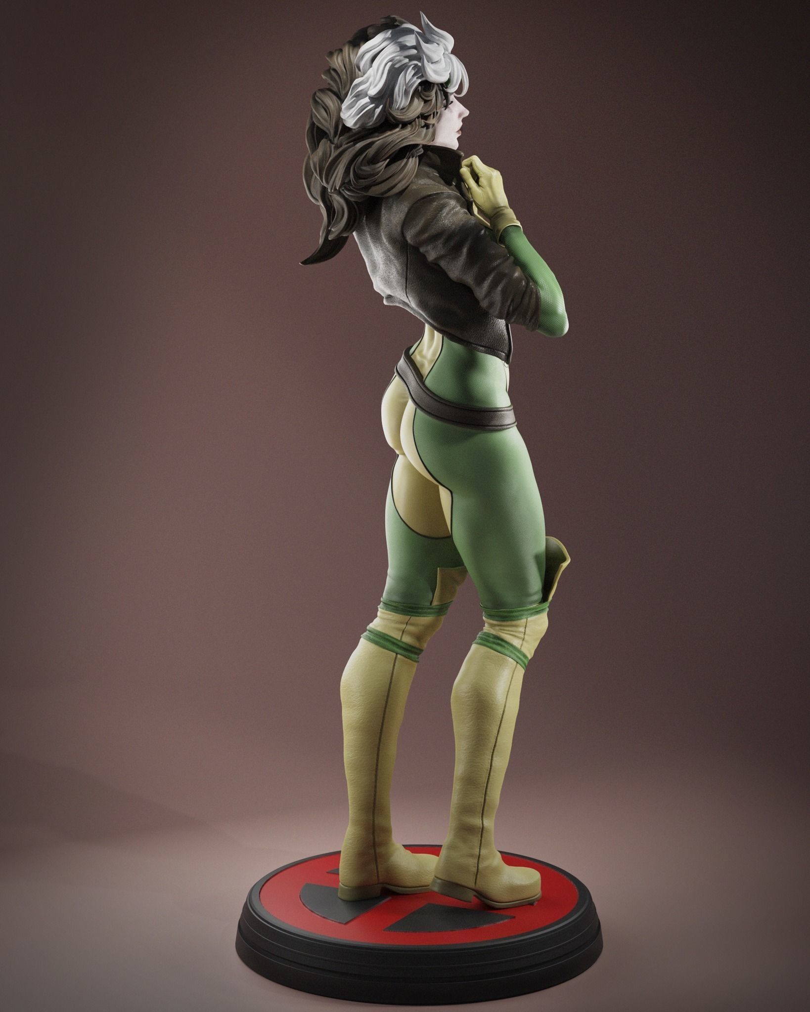 Rogue 3D Print statue of female superhero 3D print model_4