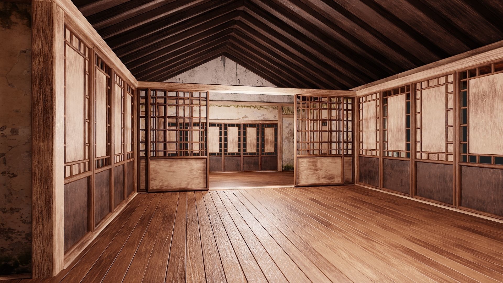 4 Old Japanese Building Packs 4K Textures GameReady 169 to 172 Low-poly 3D model_43