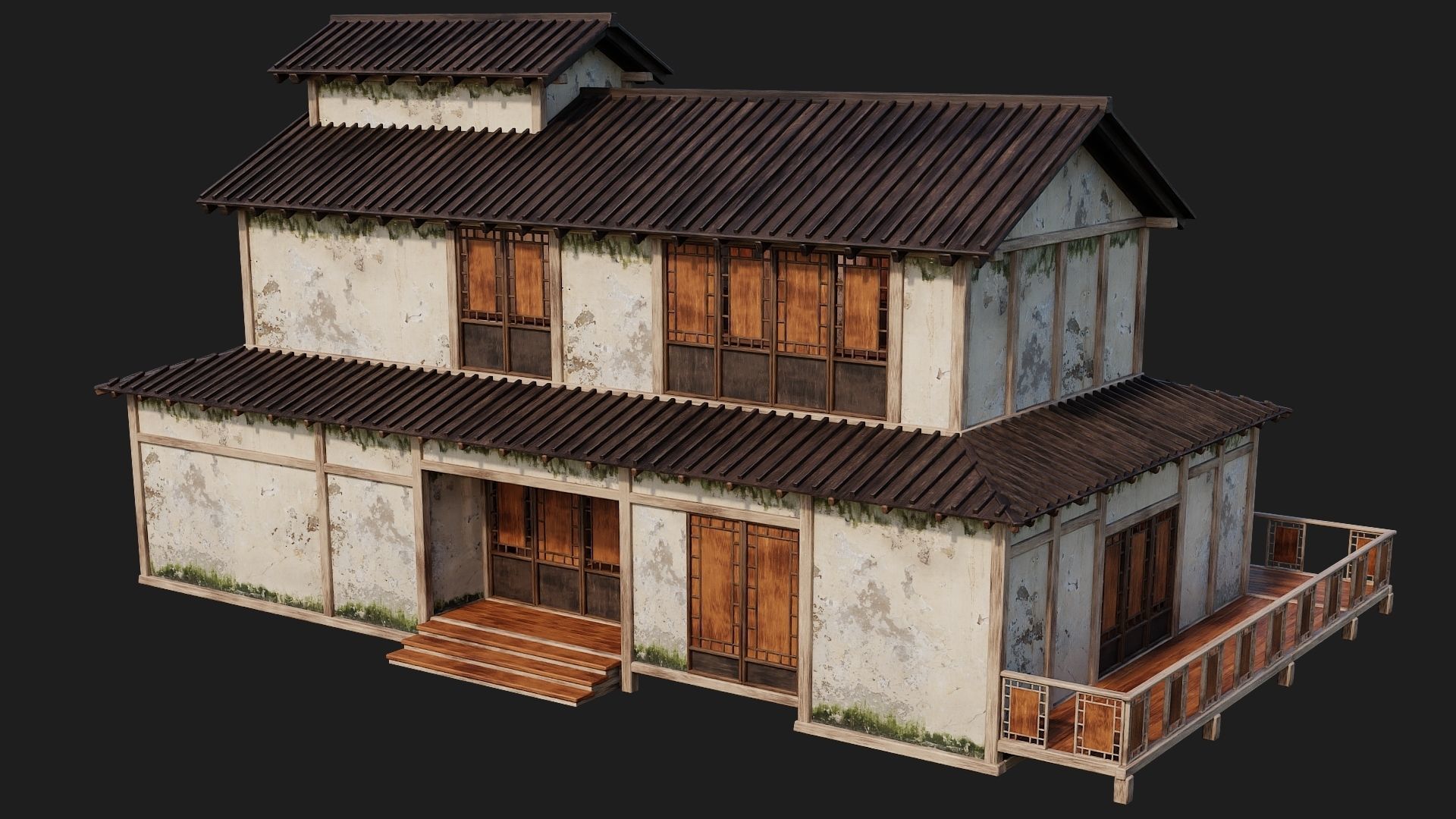 4 Old Japanese Building Packs 4K Textures GameReady 169 to 172 Low-poly 3D model_20