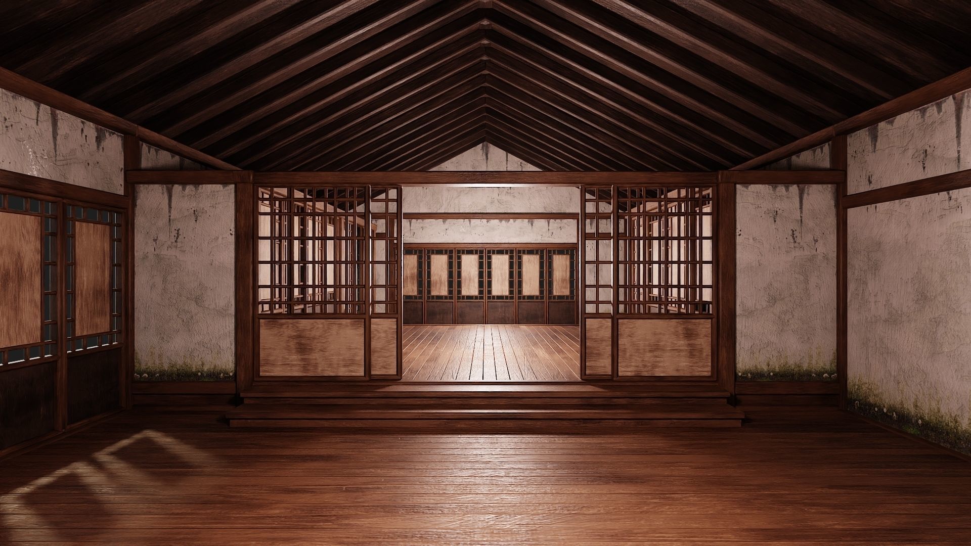 4 Old Japanese Building Packs 4K Textures GameReady 169 to 172 Low-poly 3D model_32