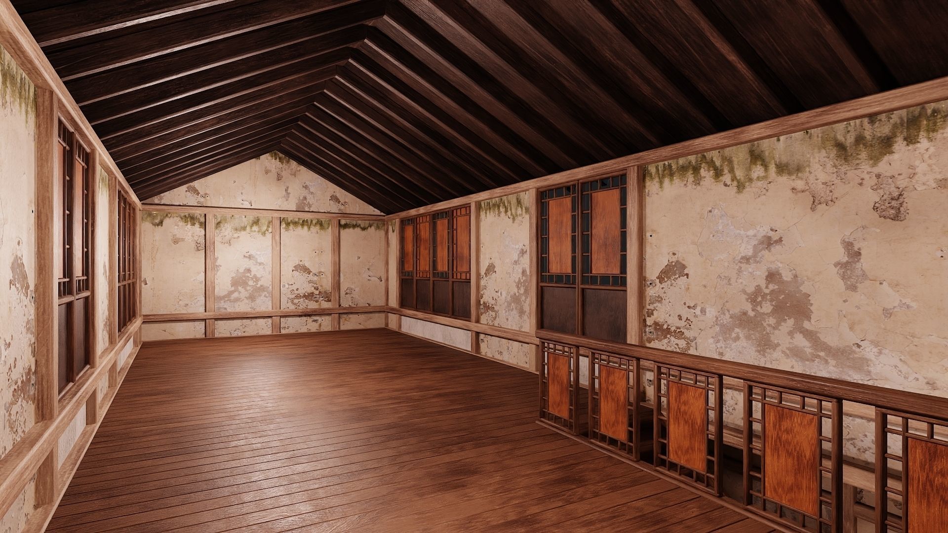 4 Old Japanese Building Packs 4K Textures GameReady 169 to 172 Low-poly 3D model_21
