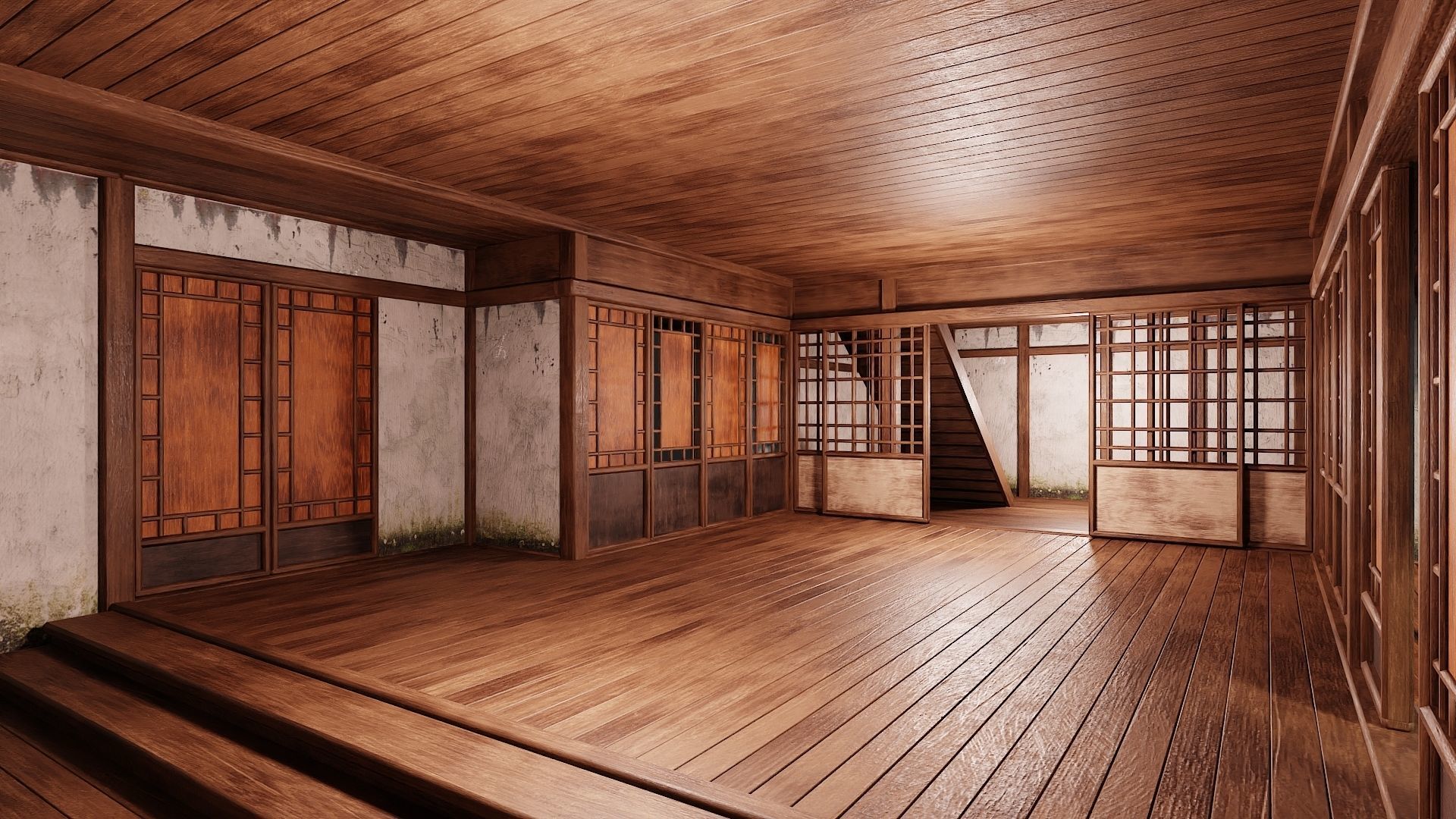4 Old Japanese Building Packs 4K Textures GameReady 169 to 172 Low-poly 3D model_9