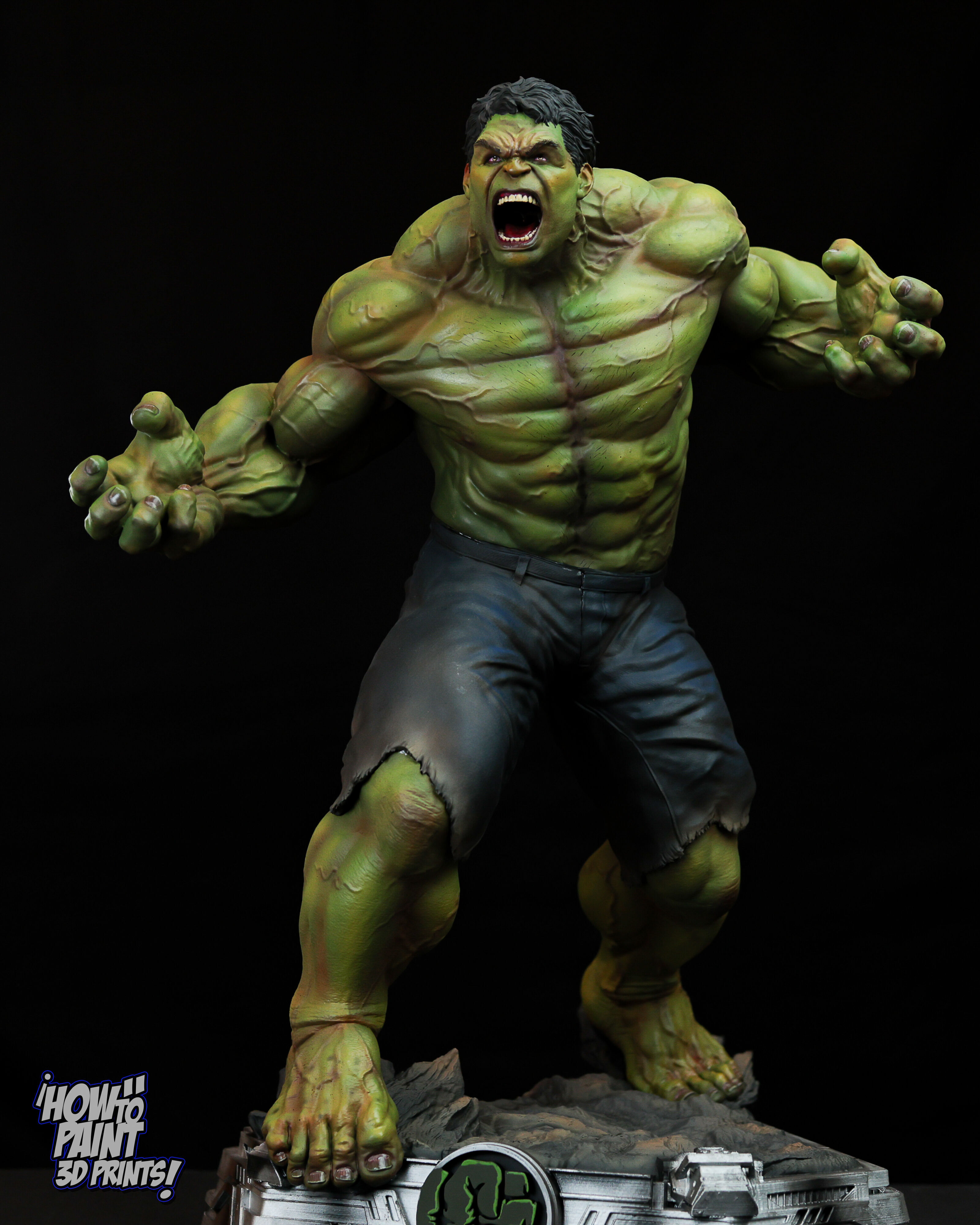 Wicked Marvel Hulk Avengers Diorama Sculpture  3D print model_6