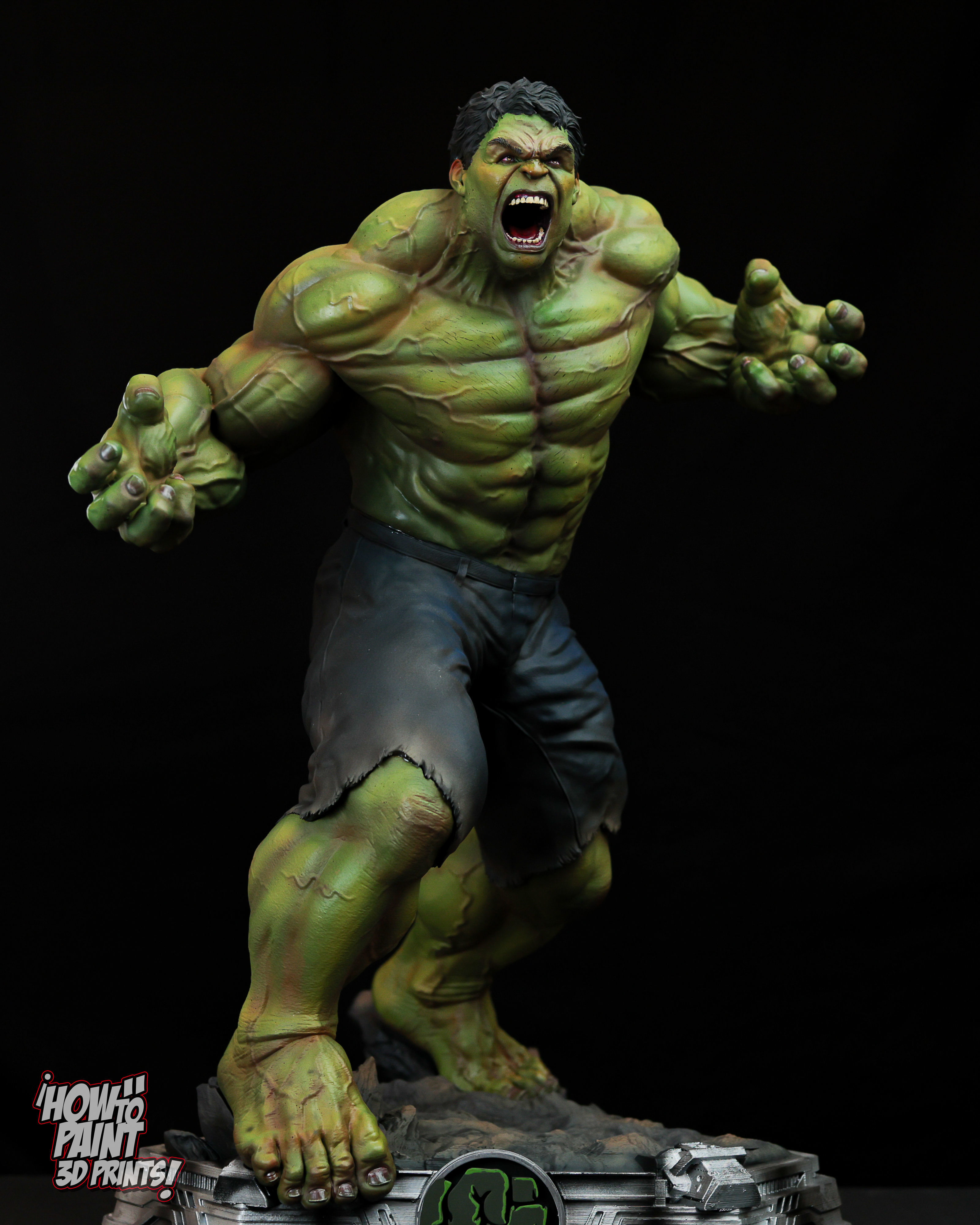 Wicked Marvel Hulk Avengers Diorama Sculpture  3D print model_9