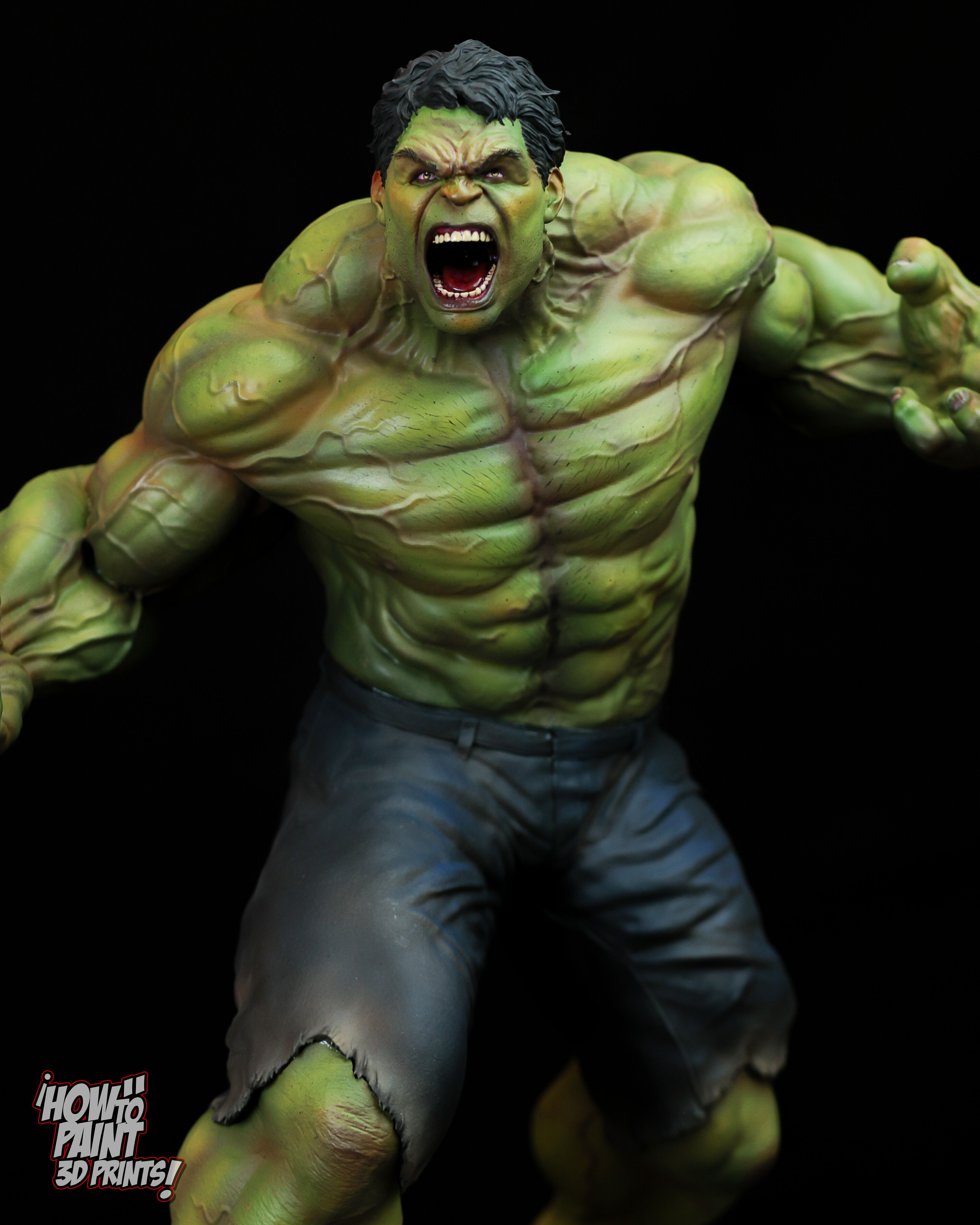 Wicked Marvel Hulk Avengers Diorama Sculpture  3D print model_25