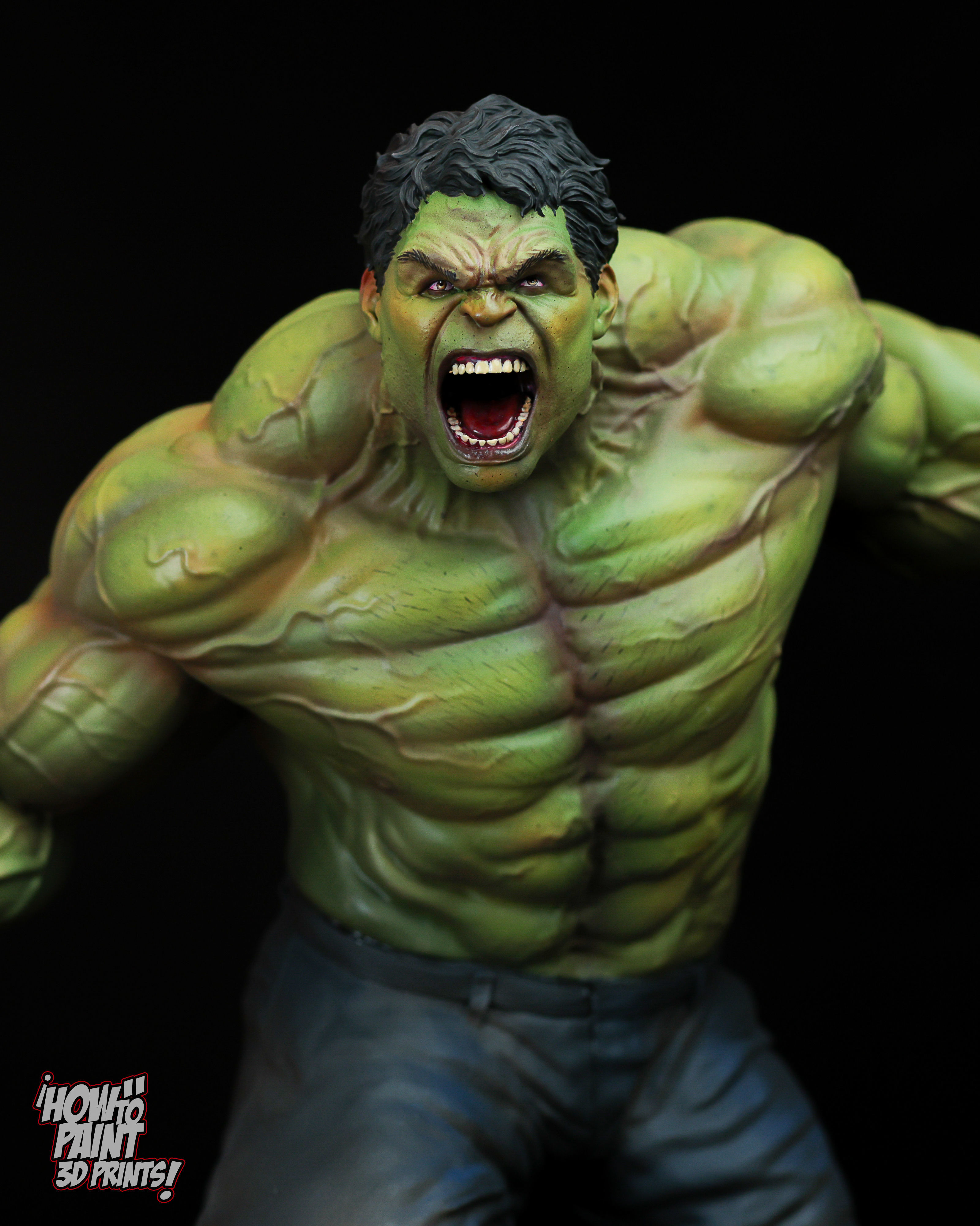 Wicked Marvel Hulk Avengers Diorama Sculpture  3D print model_10