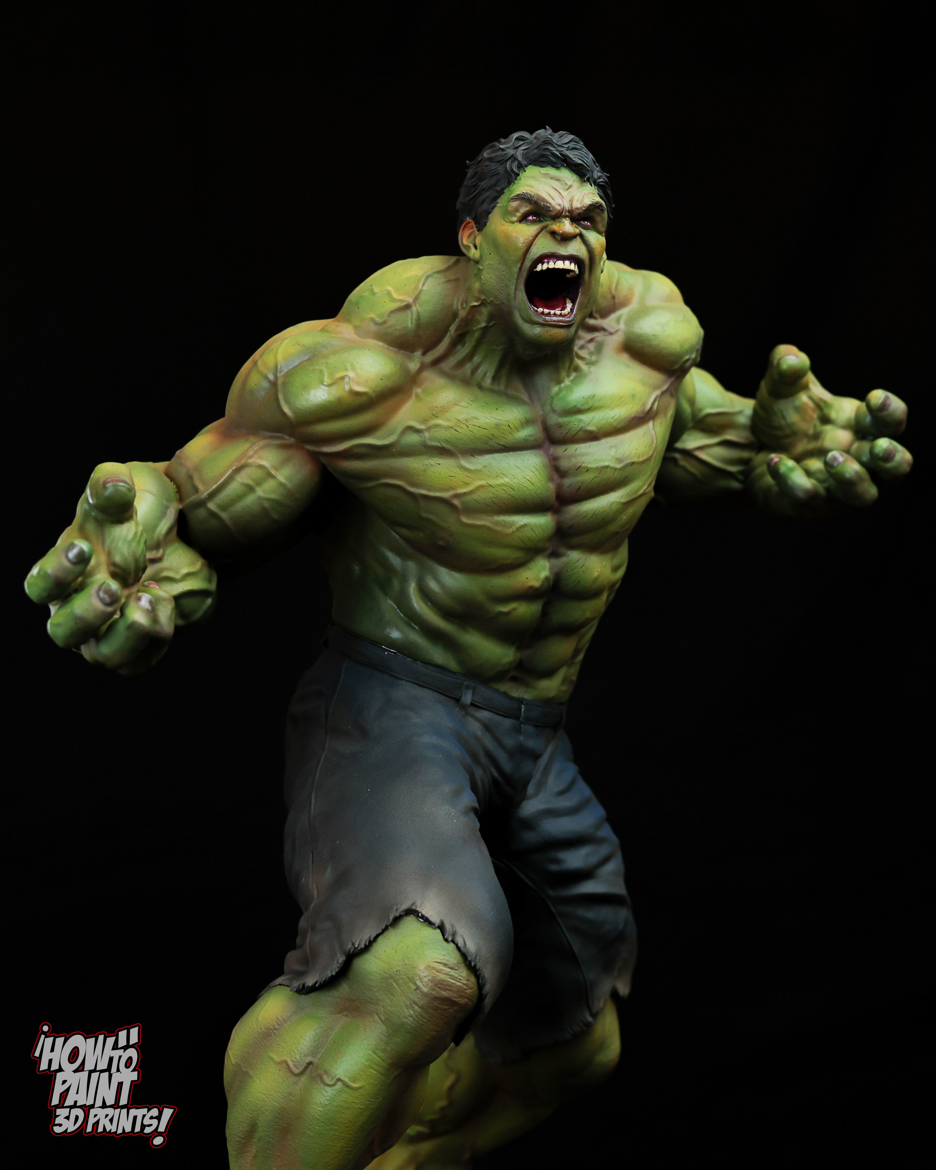 Wicked Marvel Hulk Avengers Diorama Sculpture  3D print model_14