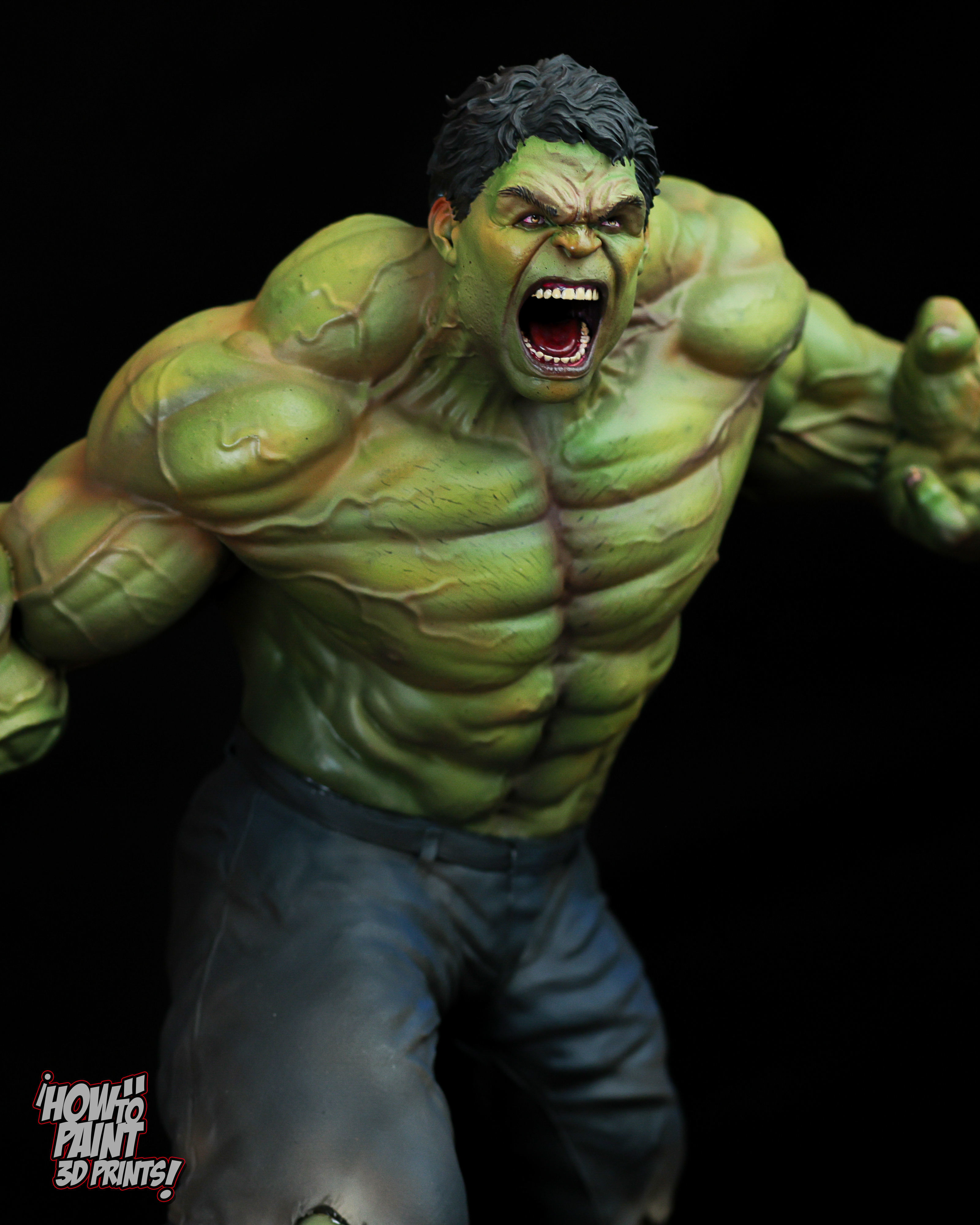 Wicked Marvel Hulk Avengers Diorama Sculpture  3D print model_7