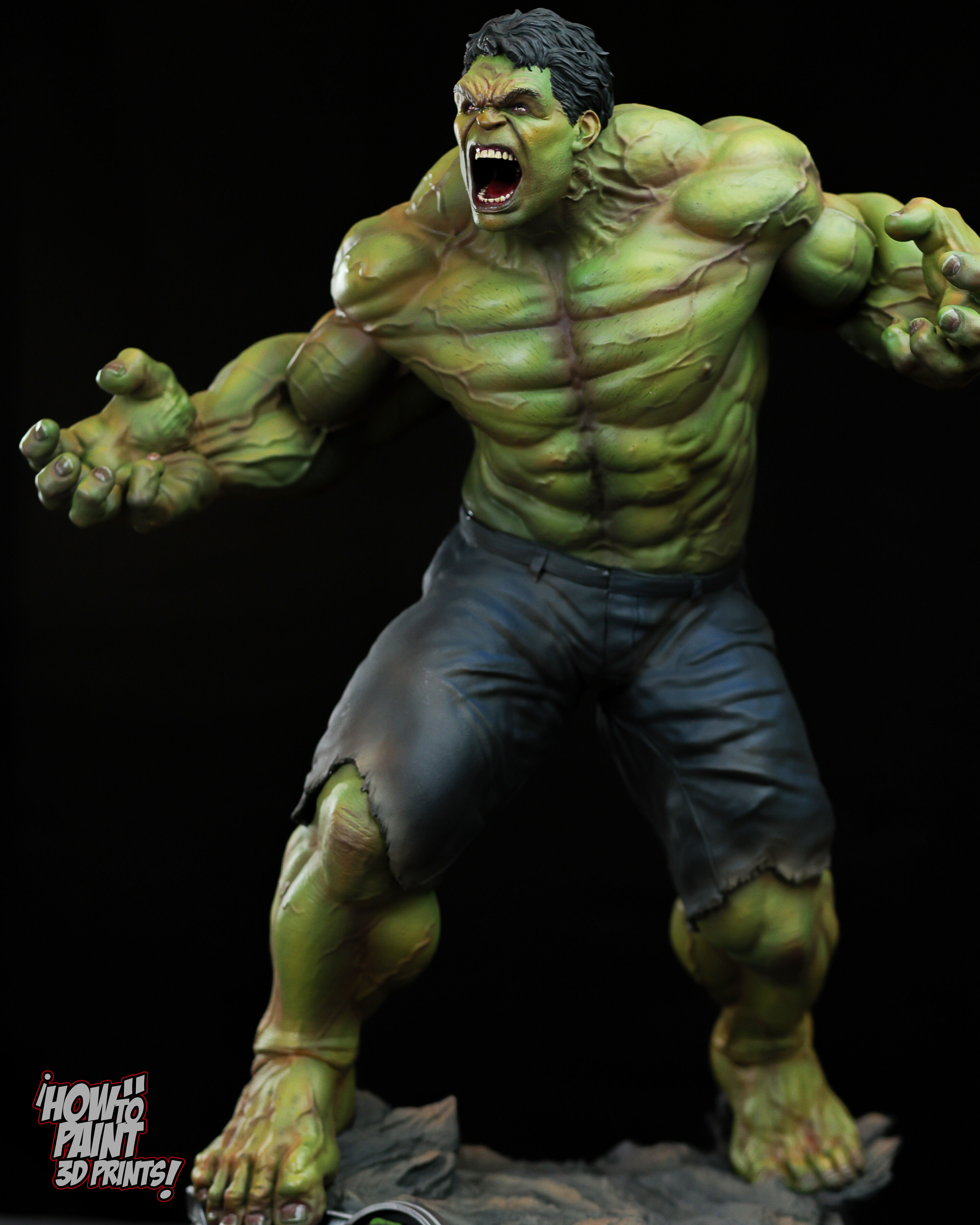 Wicked Marvel Hulk Avengers Diorama Sculpture  3D print model_13