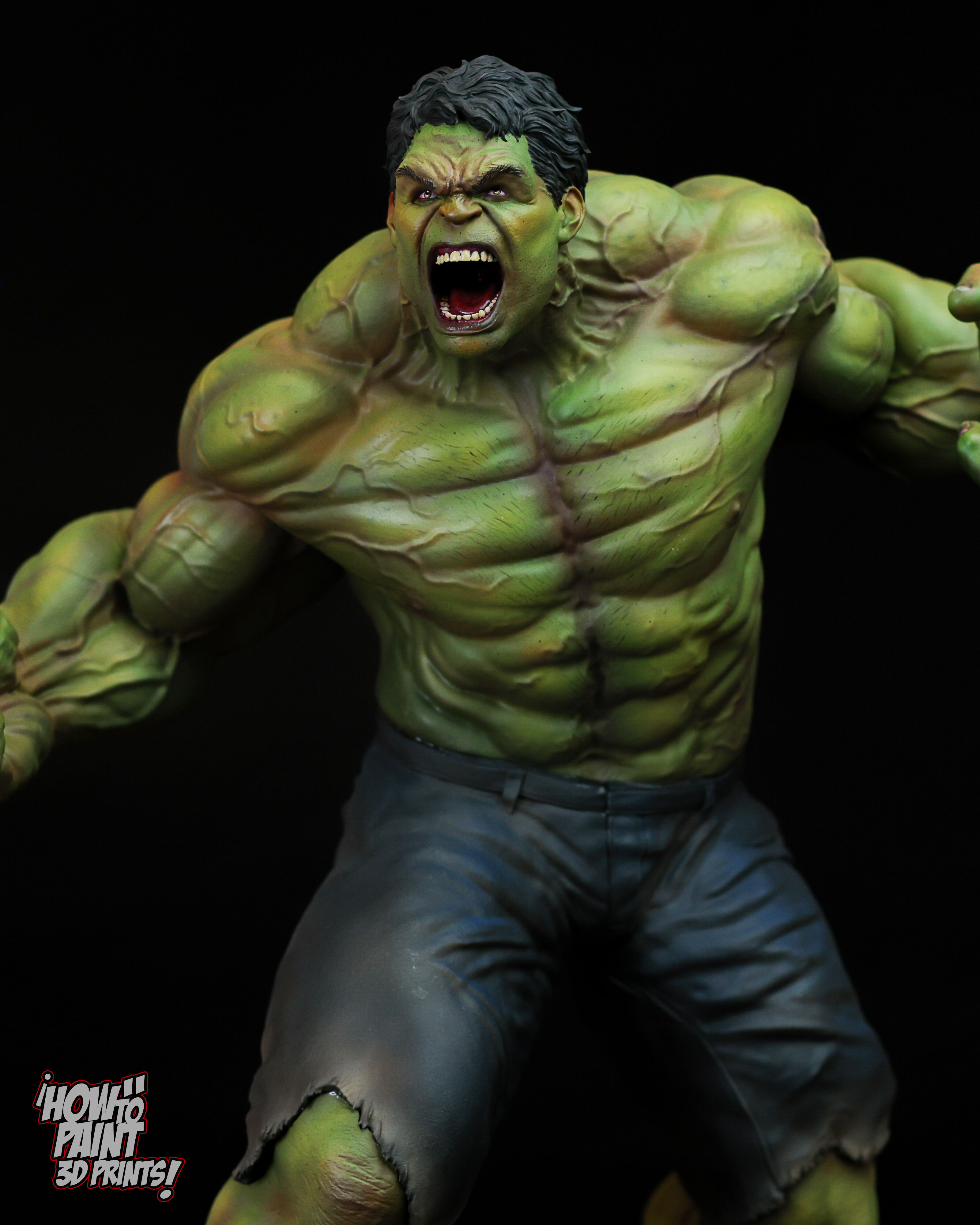 Wicked Marvel Hulk Avengers Diorama Sculpture  3D print model_20