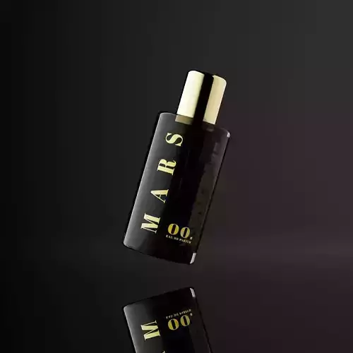 Low-poly Black Cylinder Perfume Bottle