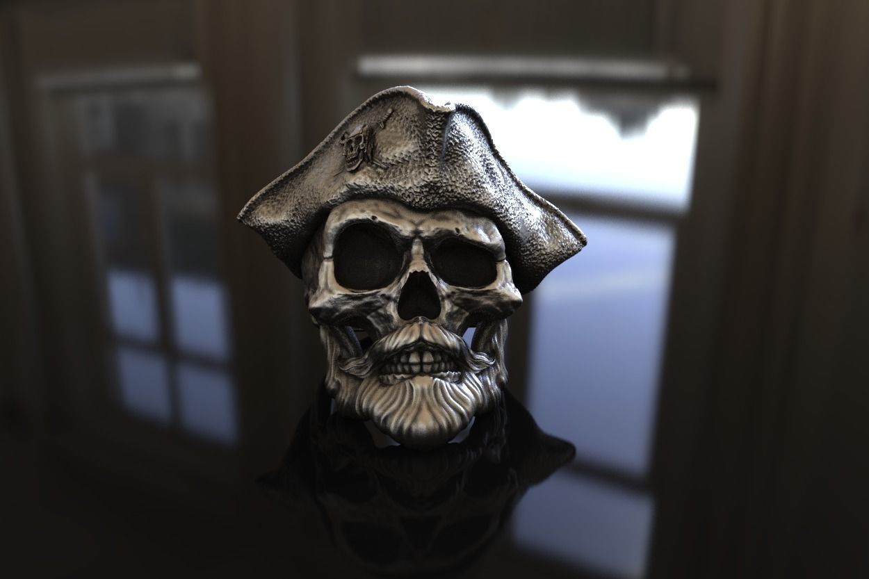 Pirate Skull Ring Stl 3D Model For Silver and Gold Casting  3D print model_1