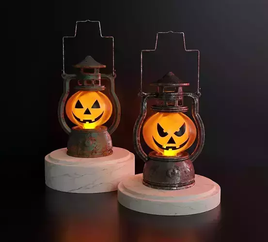 Old kerosene lamps for halloween 3D model