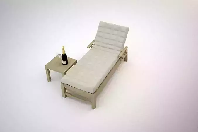 Garden Sun Lounger Set 3D model