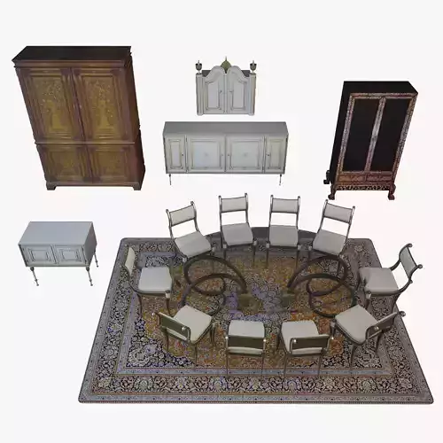 Antique Furniture Collection 3D model